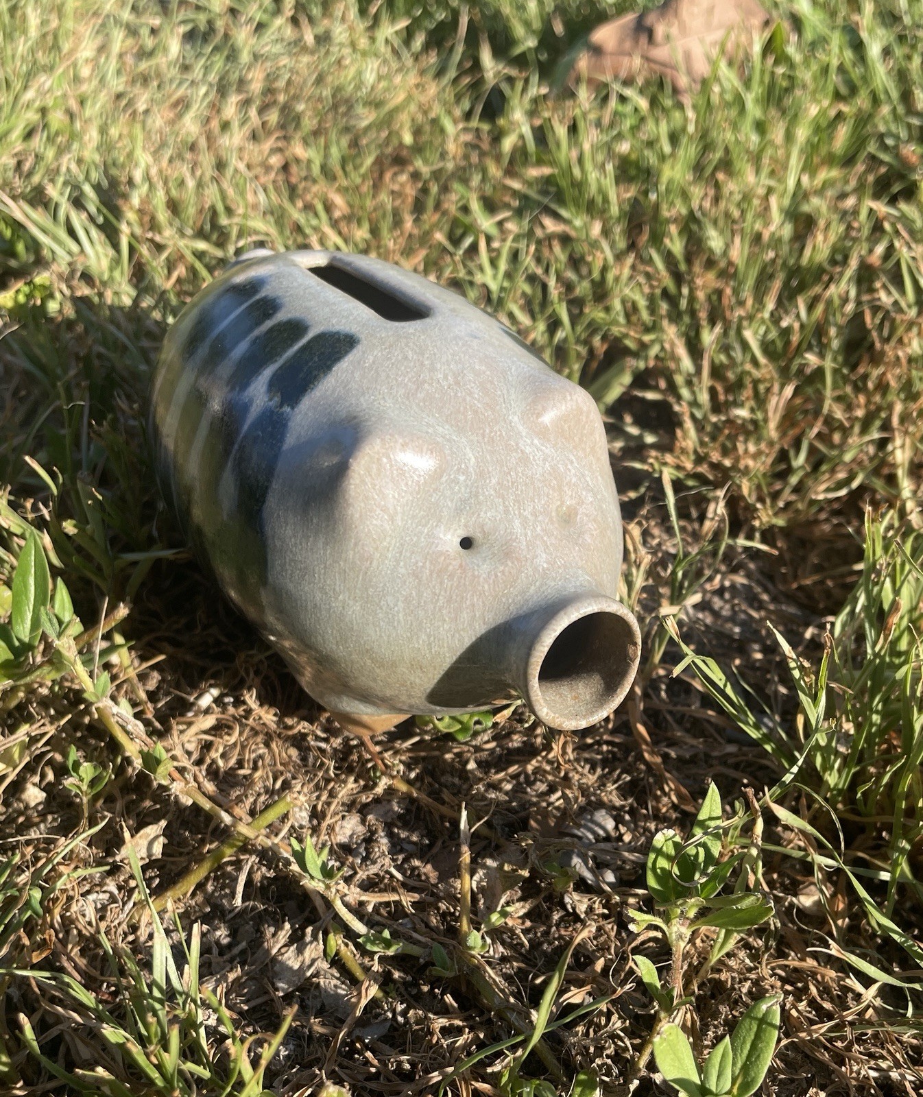 RARE 1960’s Vintage Peter Pots Blue Ceramic Piggy Bank Pig Hand Painted Folk-Art RARE 1960’s Vintage Peter Pots Blue Ceramic Piggy Bank Pig Hand Painted Folk-Art