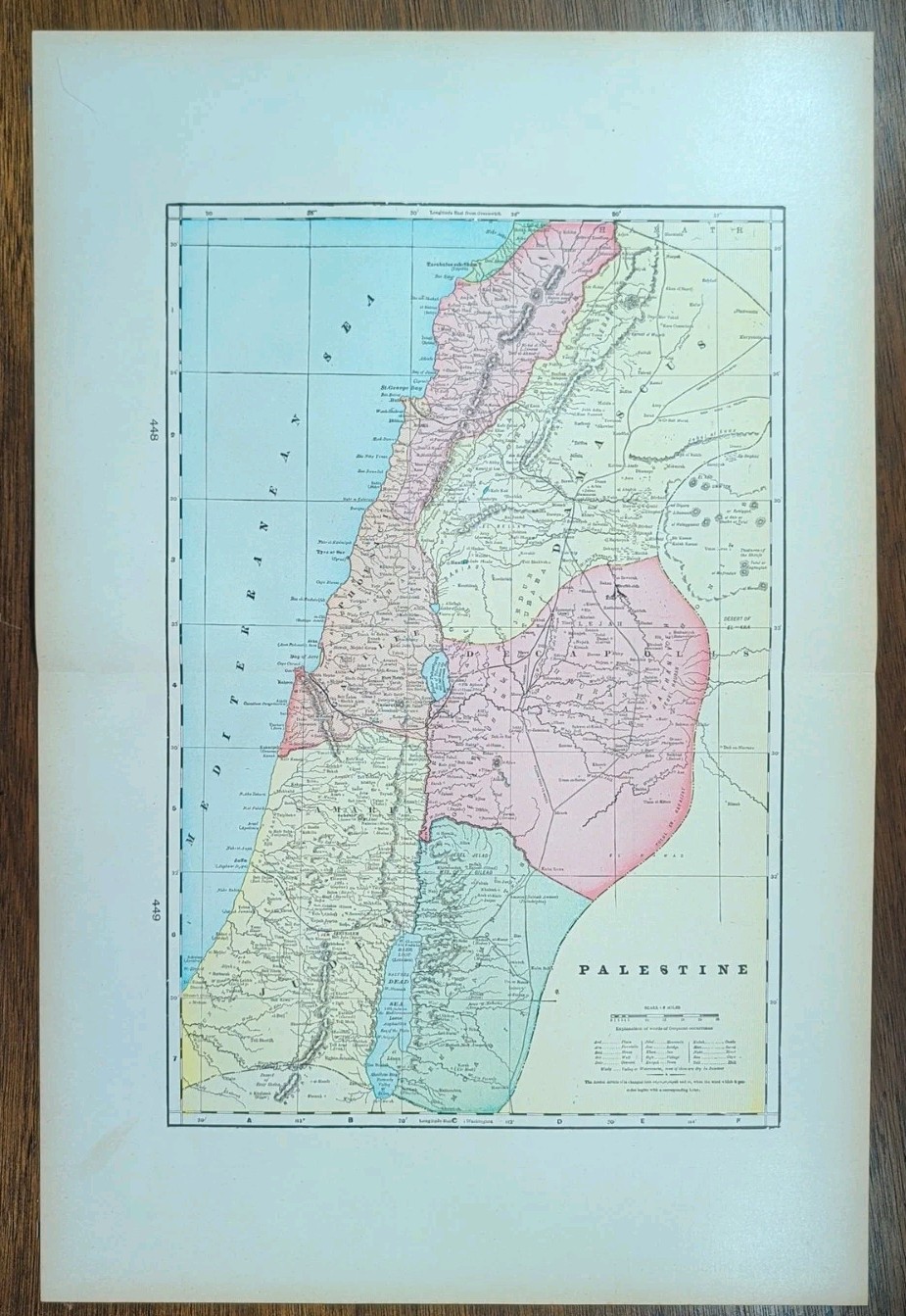 Vintage 1902 PALESTINE Map 14
