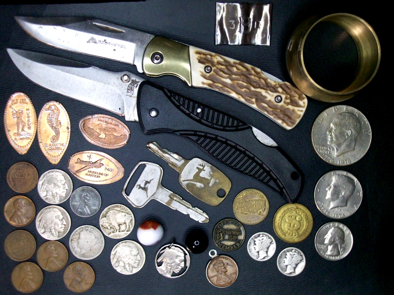 Vintage Lot Junk Drawer Knives Charm Tokens Charm Coins Silver Antique Metal Mix Vintage Lot Junk Drawer Knives Charm Tokens Charm Coins Silver Antique Metal Mix