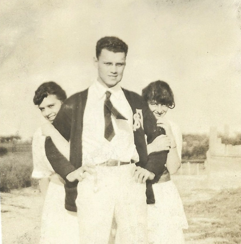 EDWARDIAN STUD MUFFIN Vintage Old Photo Handsome Man Jock with Two Women Holding EDWARDIAN STUD MUFFIN Vintage Old Photo Handsome Man Jock with Two Women Holding