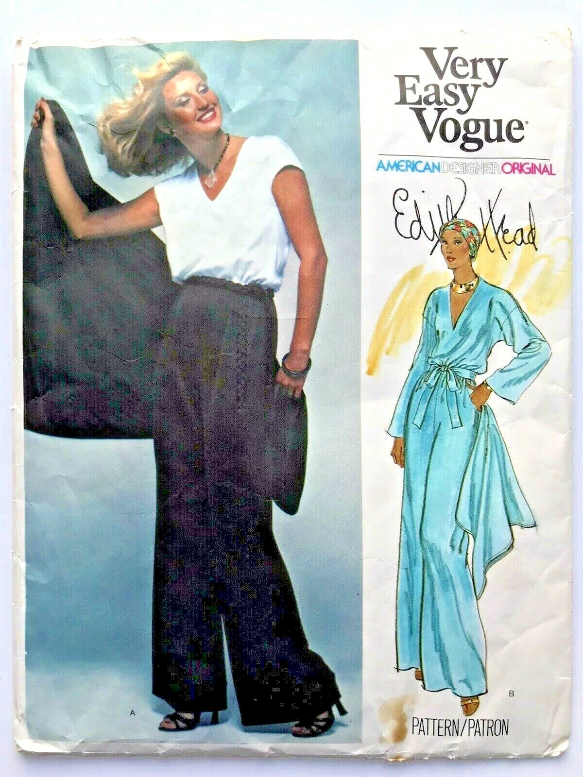 Vintage 1970s VOGUE Dress Pattern Designer Edith Head 1562 Sz10 Uncut Complete Vintage 1970s VOGUE Dress Pattern Designer Edith Head 1562 Sz10 Uncut Complete