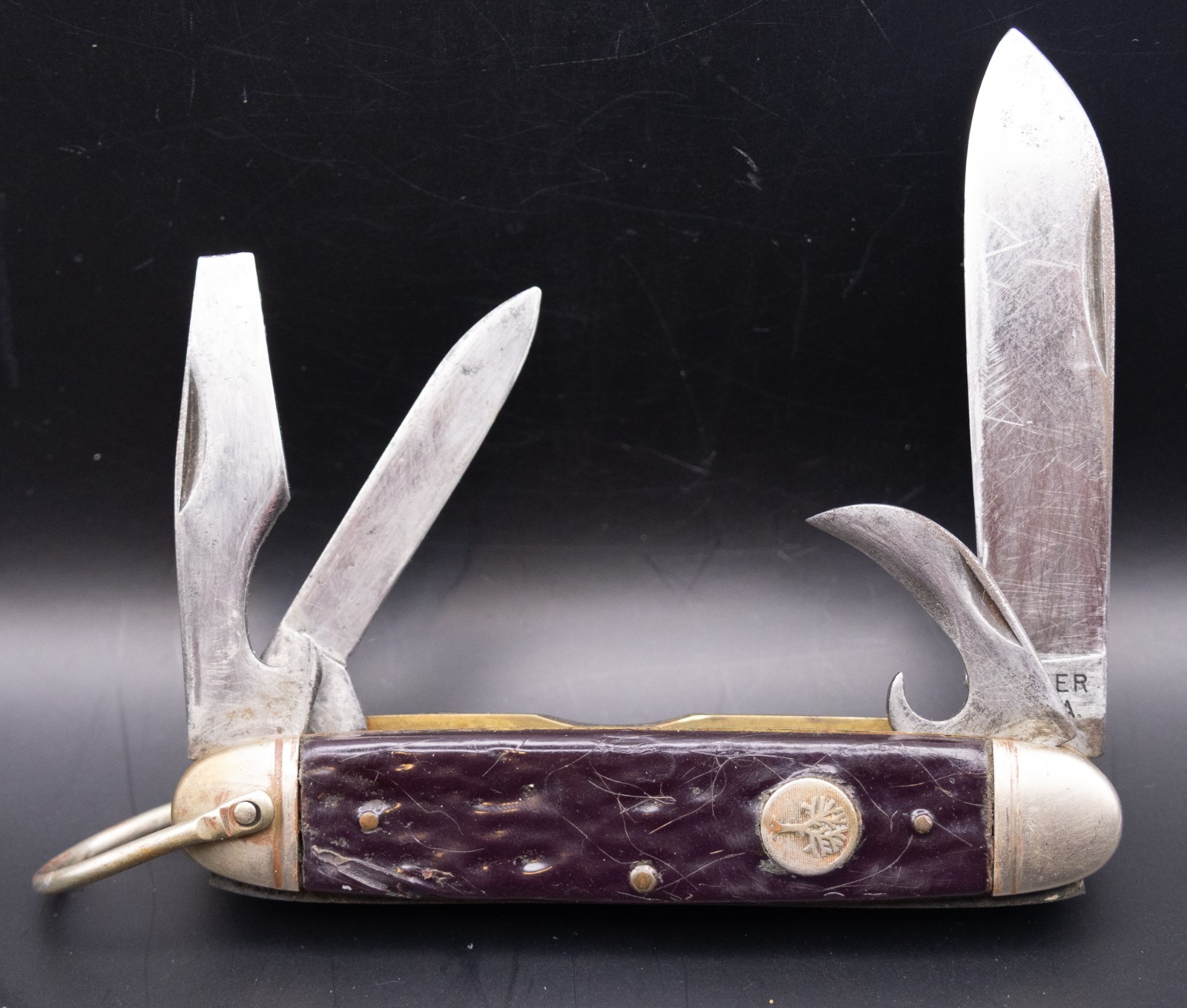 Vintage Boker USA 9361 Scout Utility Pocket Knife Bail Multi-Blade Camping Vintage Boker USA 9361 Scout Utility Pocket Knife Bail Multi-Blade Camping
