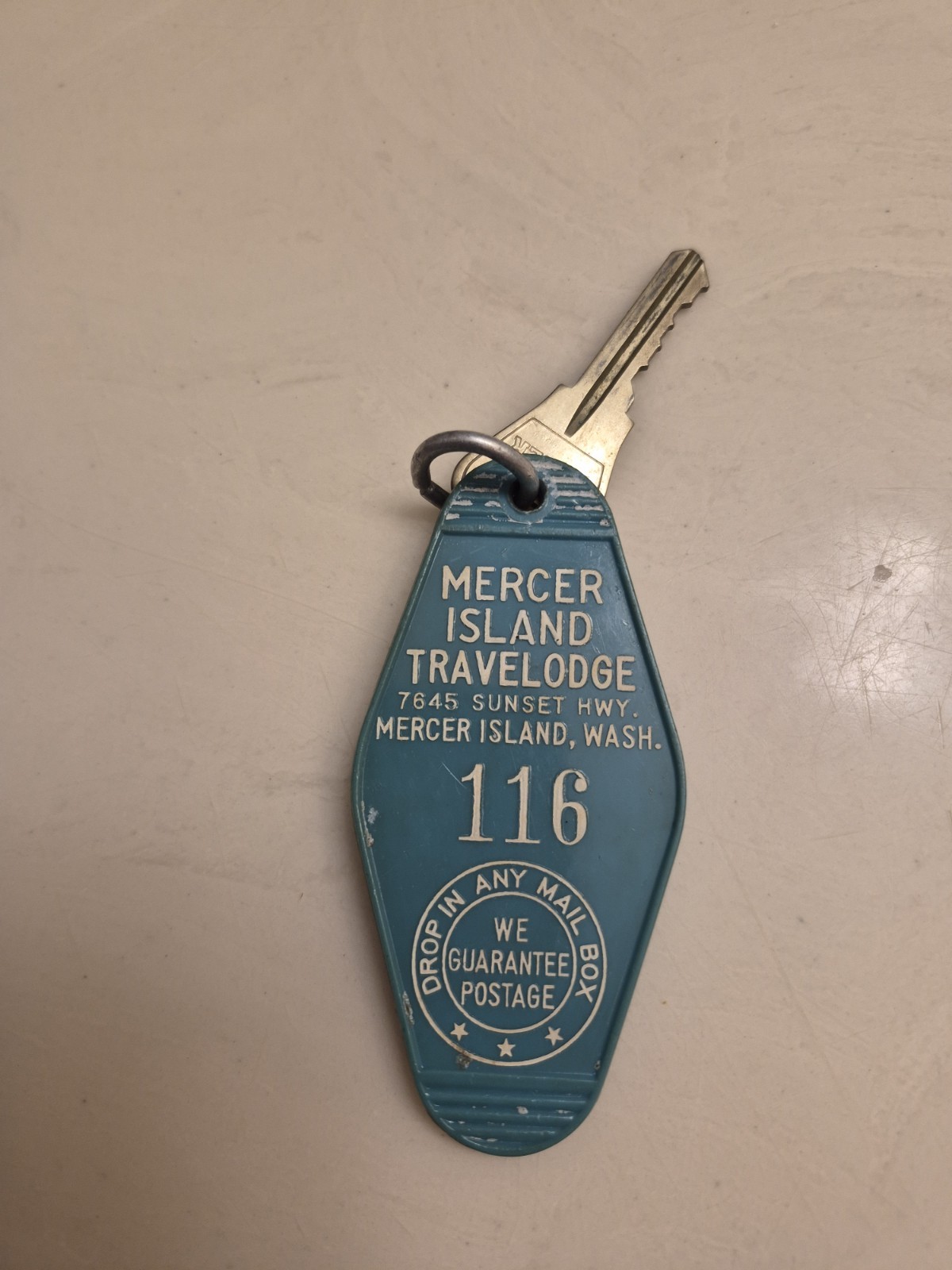 VTG Mercer Island Travellodge Motel  Hotel Room Key Fob #116 Mercer Island Wash
