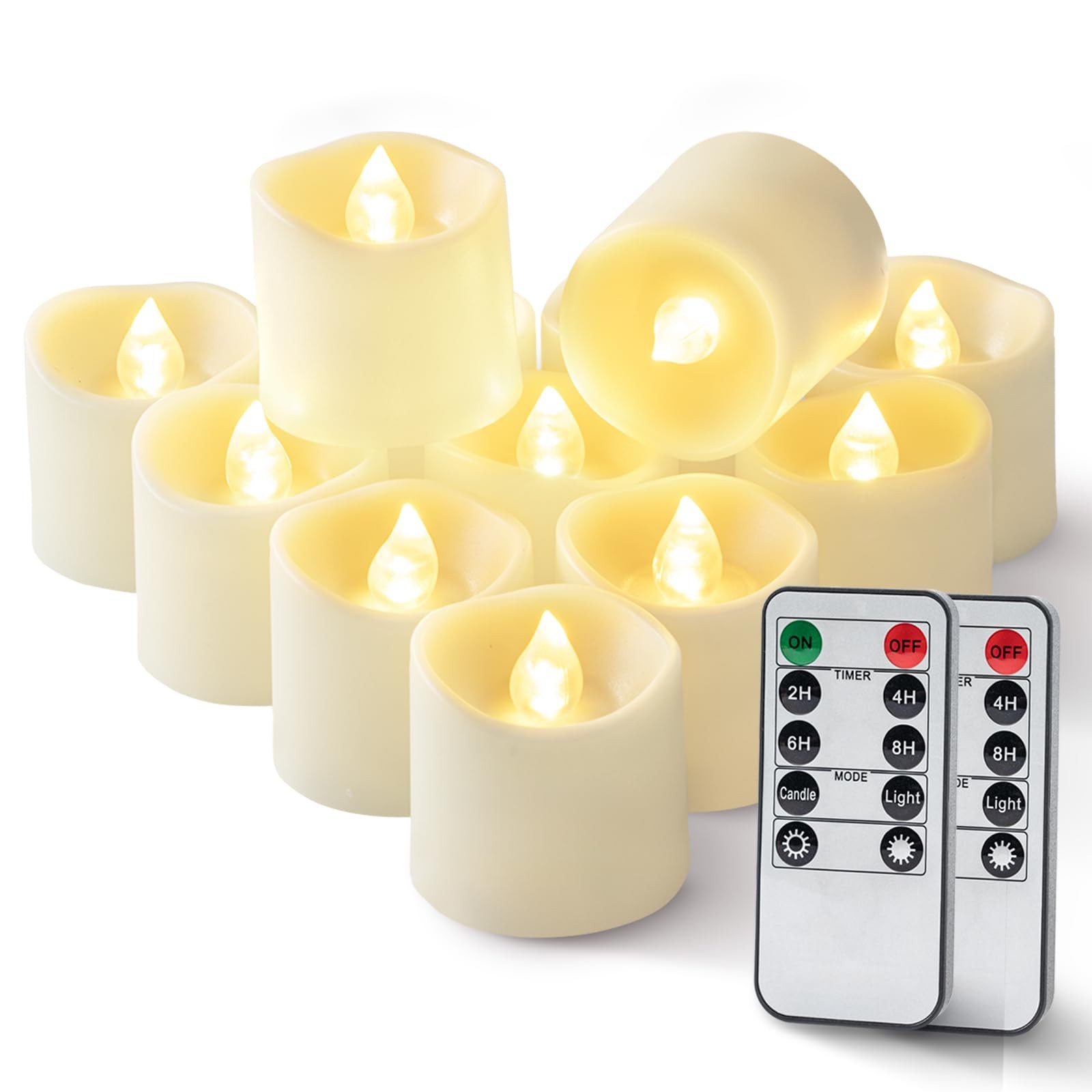 Homemory 24Pack 400 Hour Timer Remote Control Flameless Votive Candles Battery