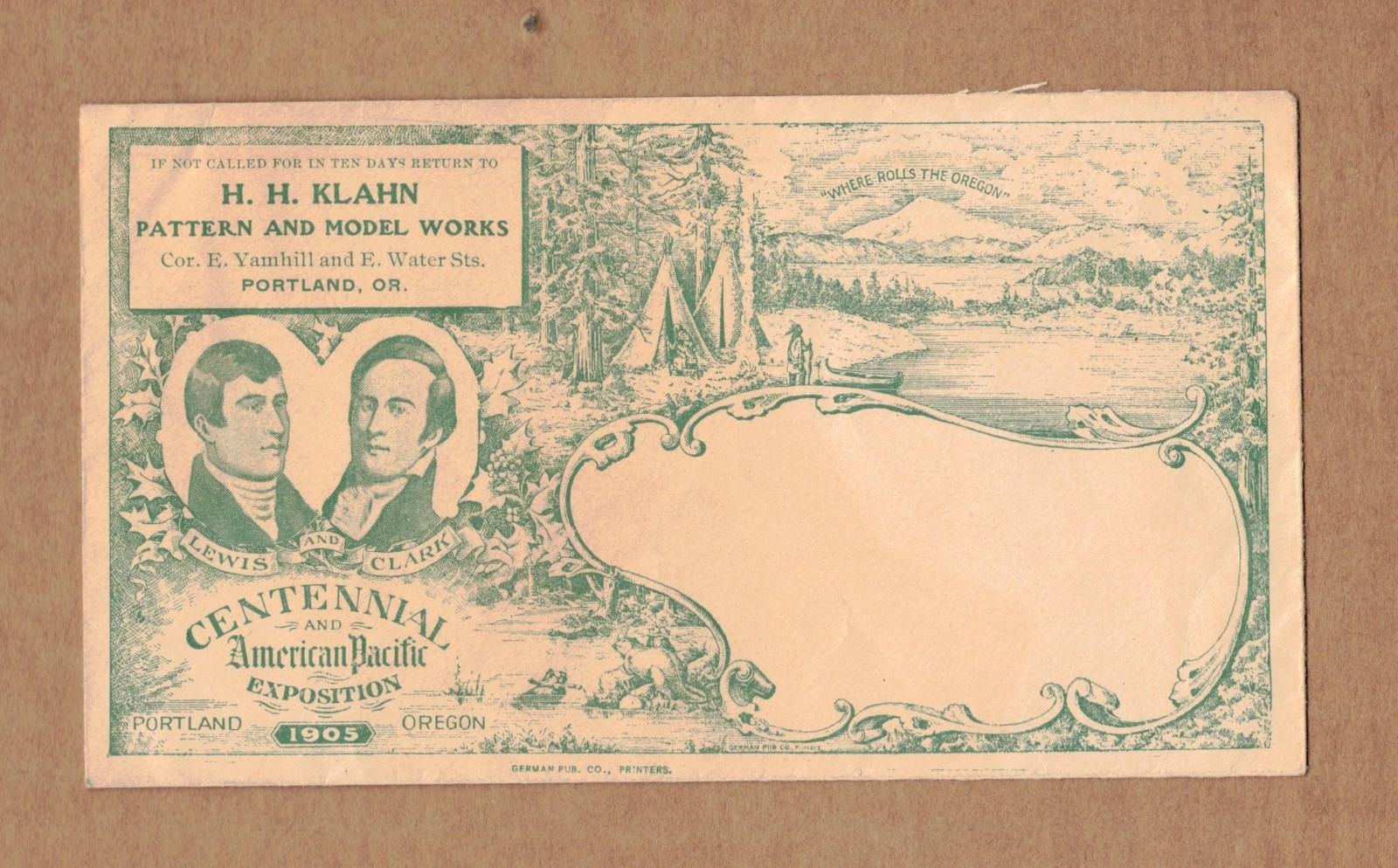 1905 H.H. Klahn Pattern and Model Works American Pacific Expo Decorated Envelope