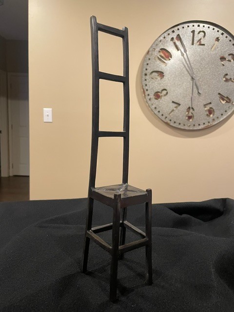 Vnt Brutalist Style Cast Iron Chair Miniature Ladder Back 15