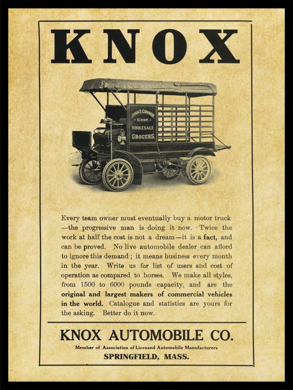1907 Knox Trucks of Springfield MA NEW Metal Sign 24
