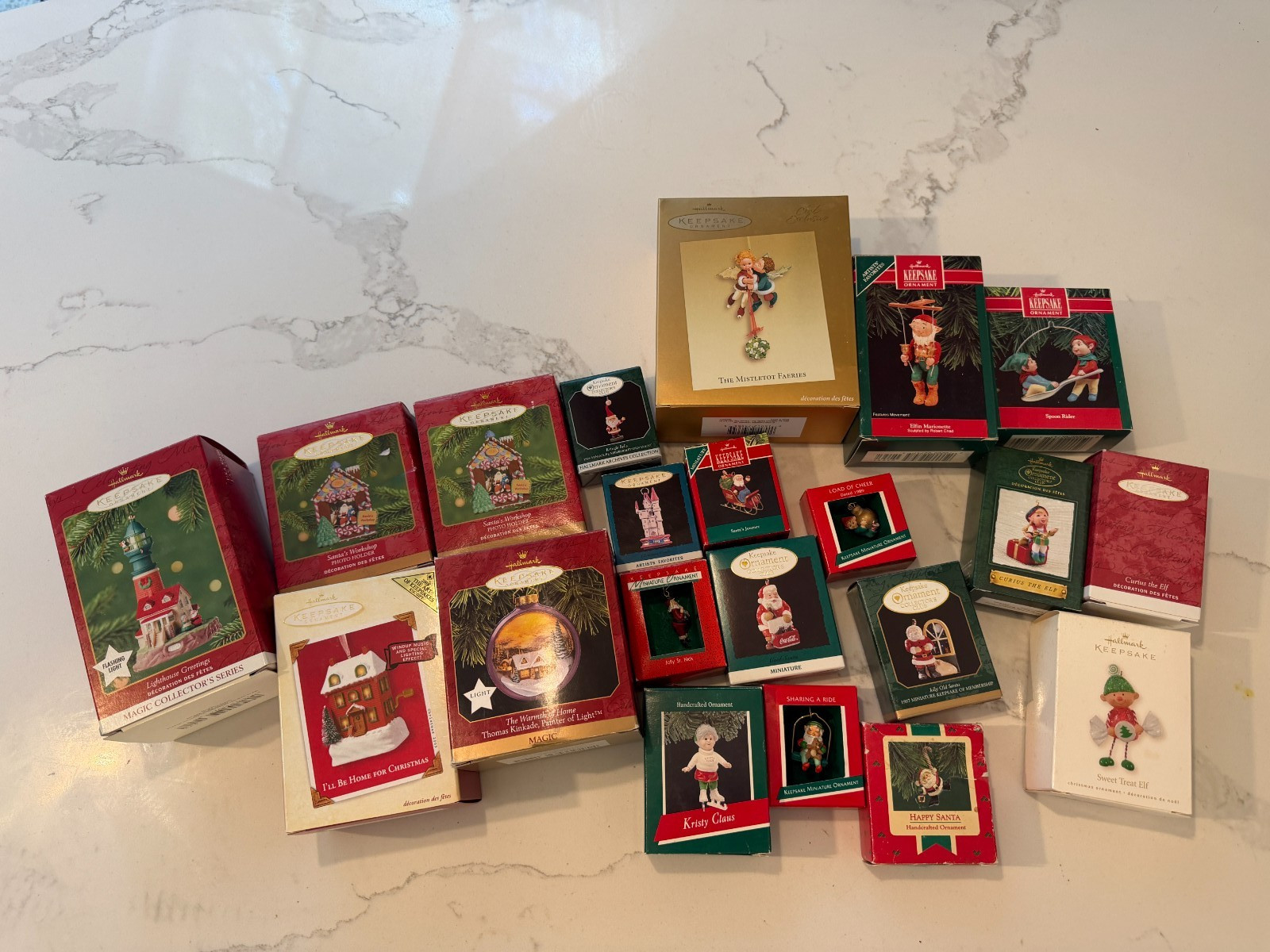 21 Hallmark Keepsake Ornament Lot Santa Elf Houses Magic Miniature Vintage Boxed 21 Hallmark Keepsake Ornament Lot Santa Elf Houses Magic Miniature Vintage Boxed