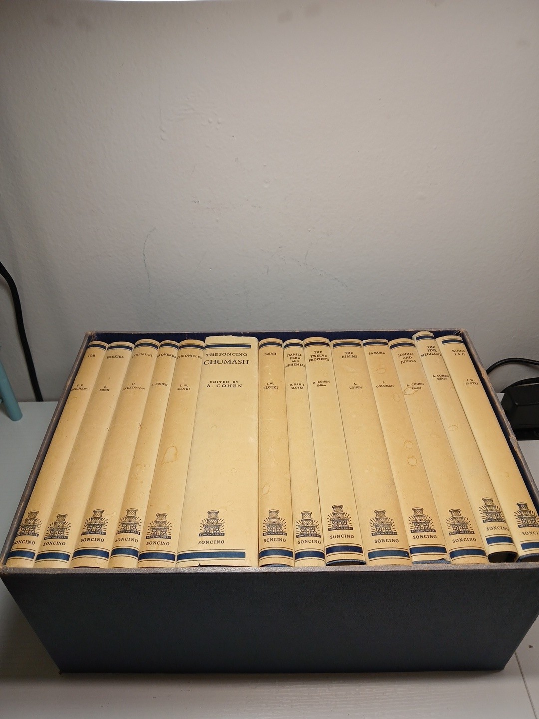 COMPLETE SONCINO 14 Volume Tanach Torah Hebrew English Judaica Classic With Case COMPLETE SONCINO 14 Volume Tanach Torah Hebrew English Judaica Classic With Case