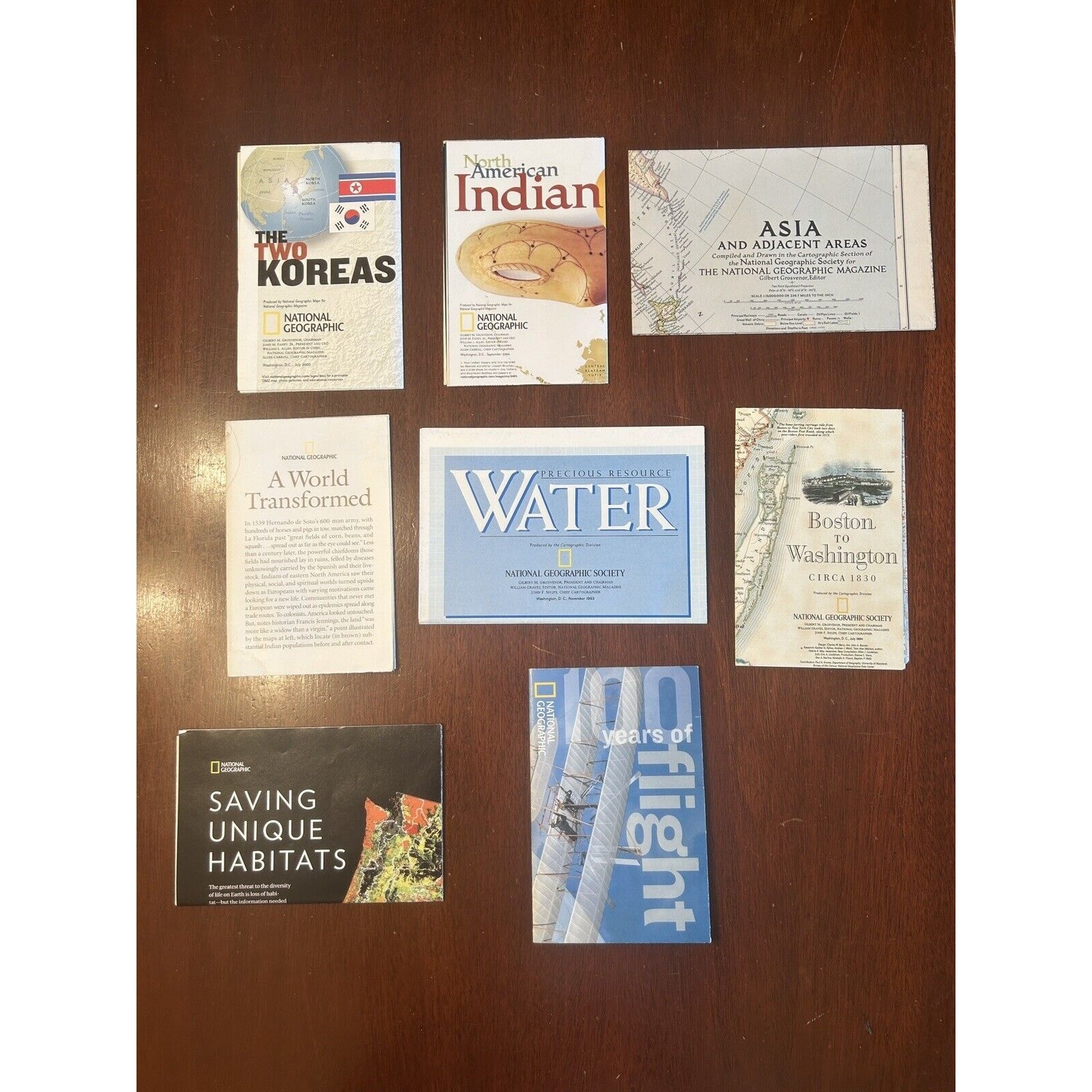 8 National Geographic Maps Inserts Supplements