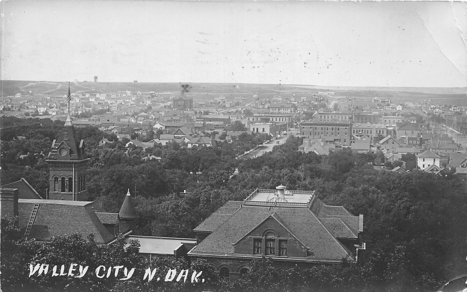 H57/ Valley City North Dakota RPPC Postcard c1911 Birdseye Church Homes  75