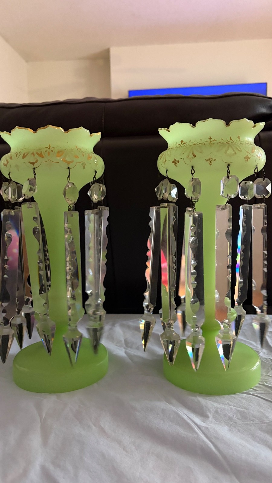 antique Bohemian (Czech) mantle lusters.