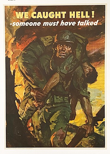 Original 1944 WWII Don\'t Talk Poster - We caught hell - Saul Tepper Original 1944 WWII Don\'t Talk Poster - We caught hell - Saul Tepper