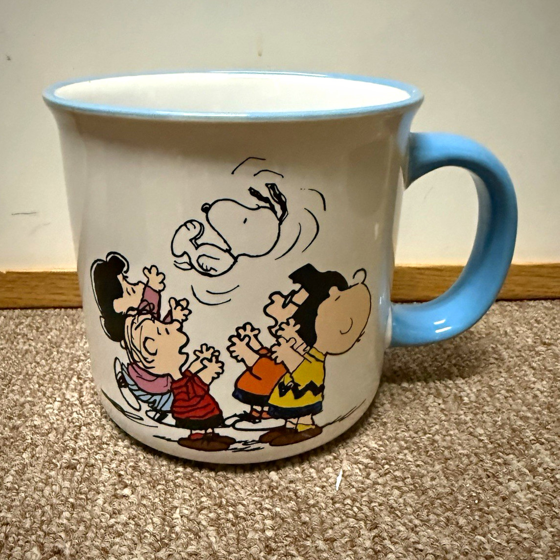 Gibson Homewares Peanuts Snoopy Charlie Brown 12 oz Ceramic Mug White/Blue