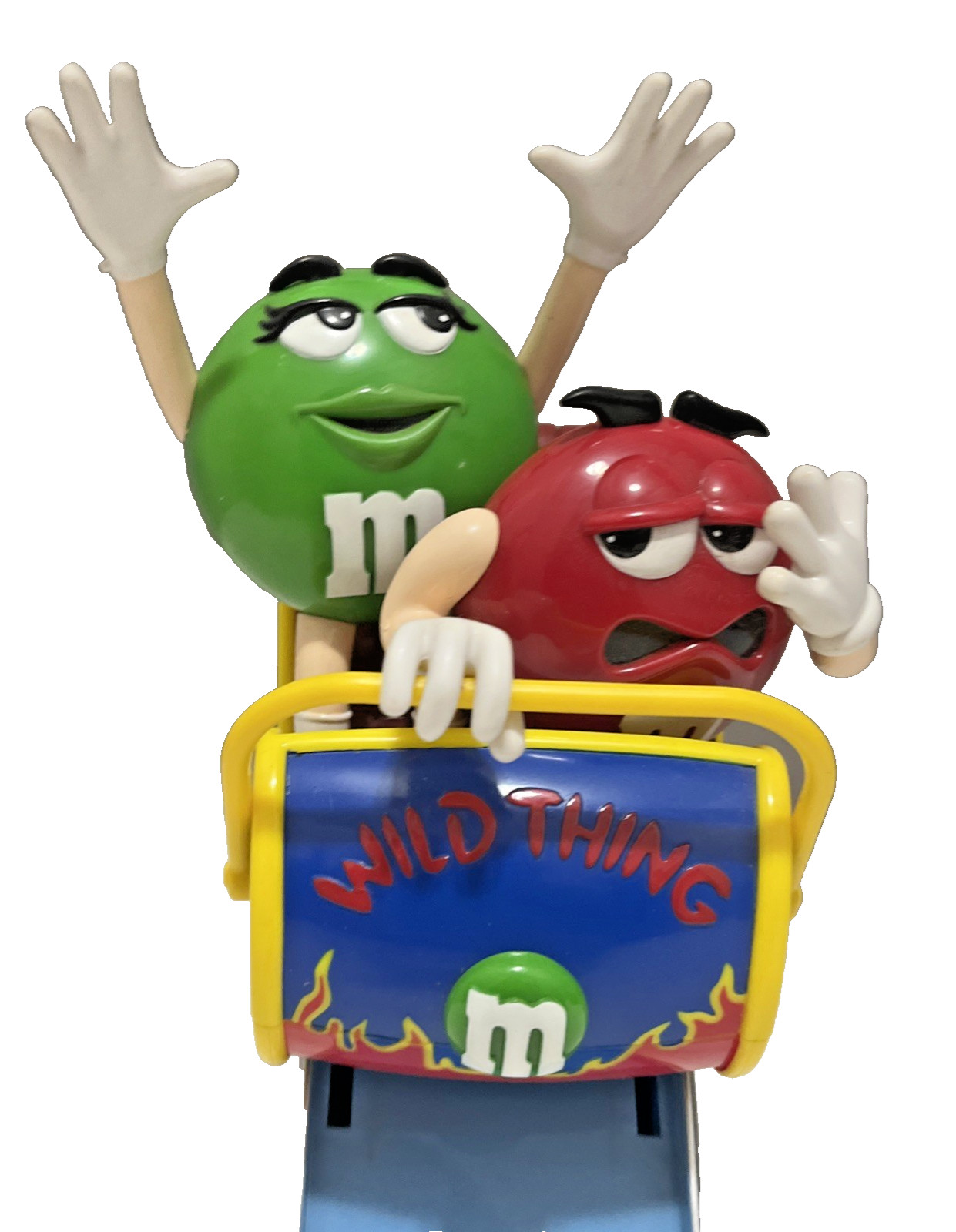 2002 M&Ms Wild Thing Roller Coaster Candy Dispenser Red & Green Limited