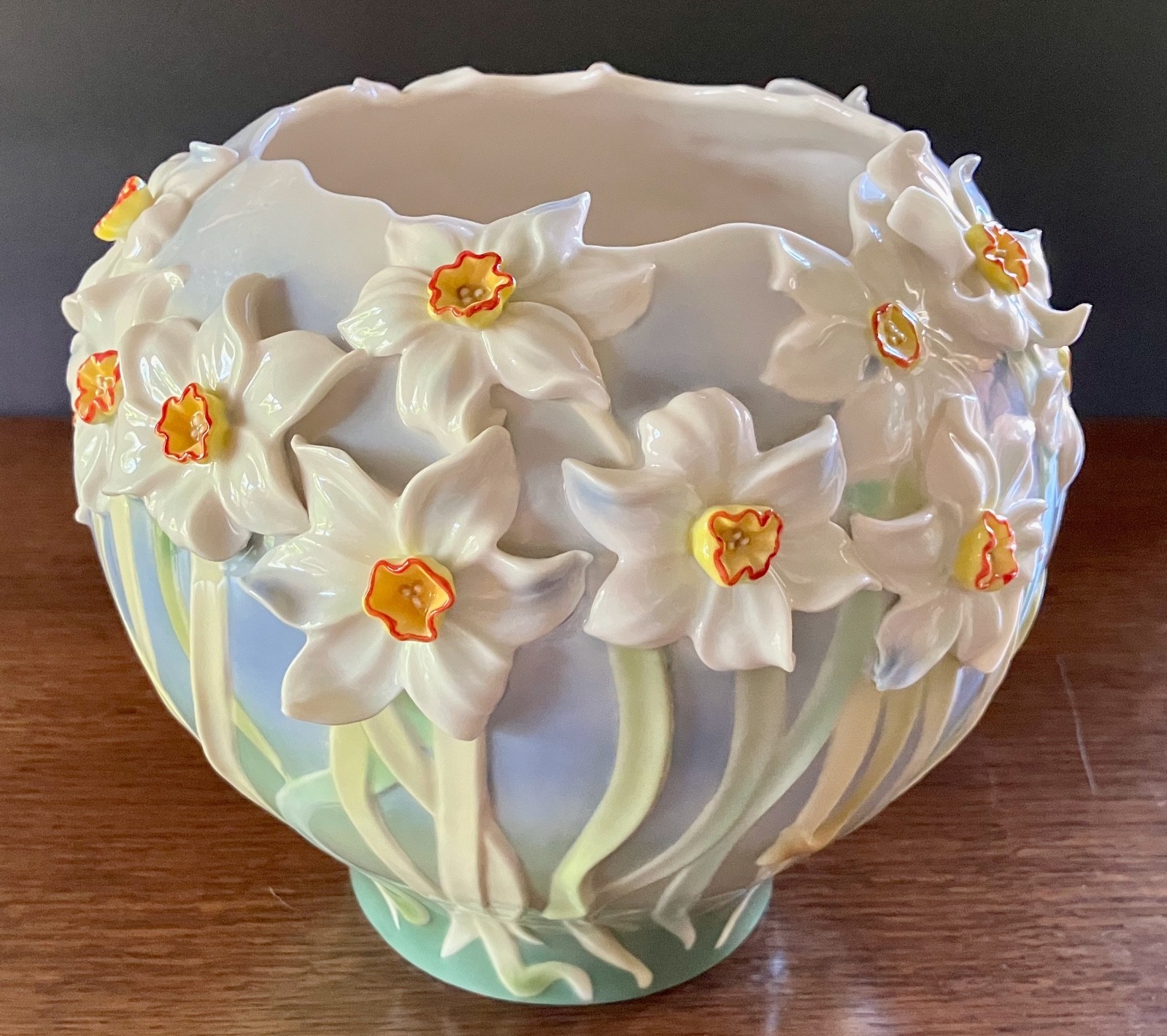 Franz Porcelain Collection-Daffodil Flowe Larger Vase/Bowl FZ01099
