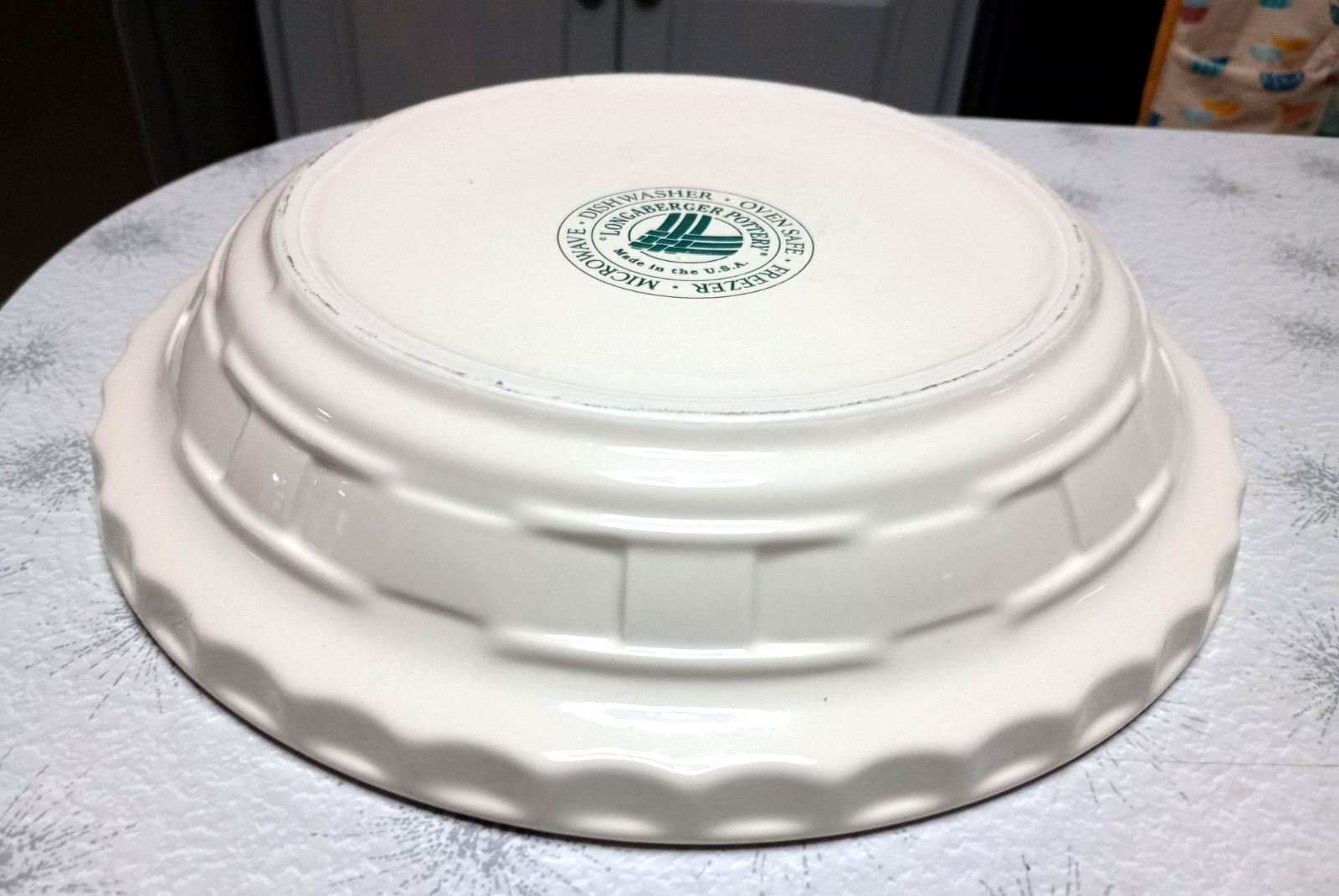 LONGABERGER POTTERY Woven Traditions Ivory Baking Plate Pie Dish 10” LONGABERGER POTTERY Woven Traditions Ivory Baking Plate Pie Dish 10”