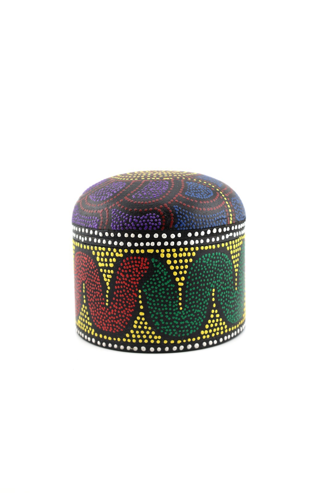 Hand Painted Australian Aboriginal Dot Art Wooden Keepsake Trinket Box 5\