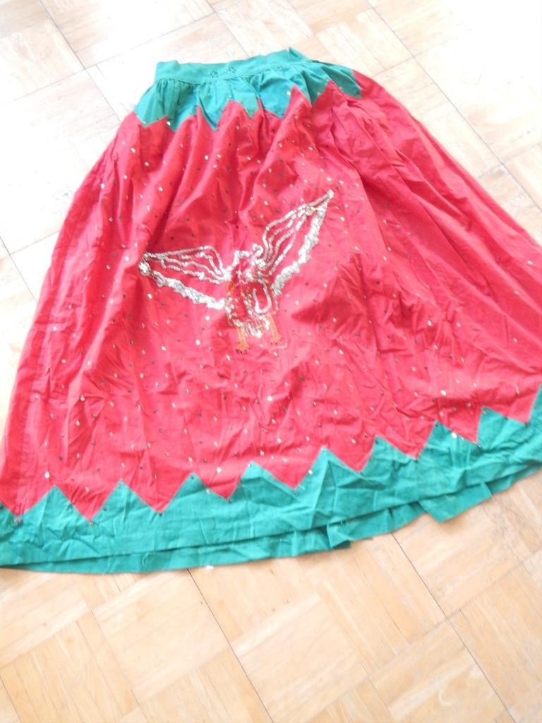 ANTIQUE VINTAGE MEXICAN CHINA POBLANO SEQUINED DRESS / SKIRT - OLD + ORIGINAL