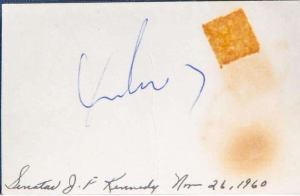 John F. Kennedy Signature as President-Elect ~ From Day After Birth of JFK Jr.