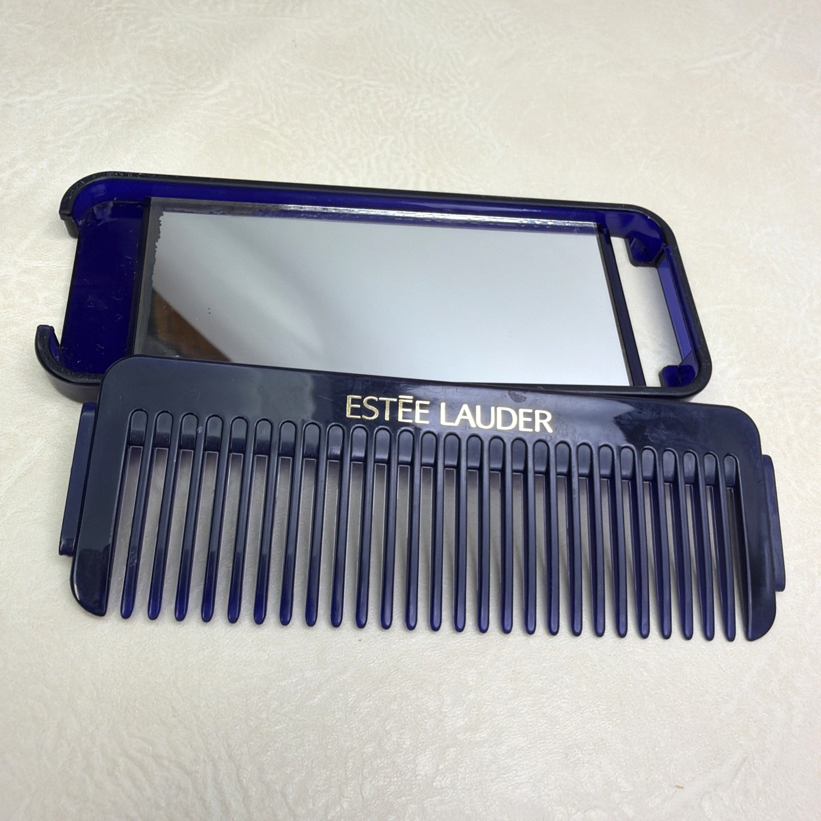 Vintage ESTEE LAUDER Comb Mirror Set Travel Size 5” Purse Vacation Travel Mini