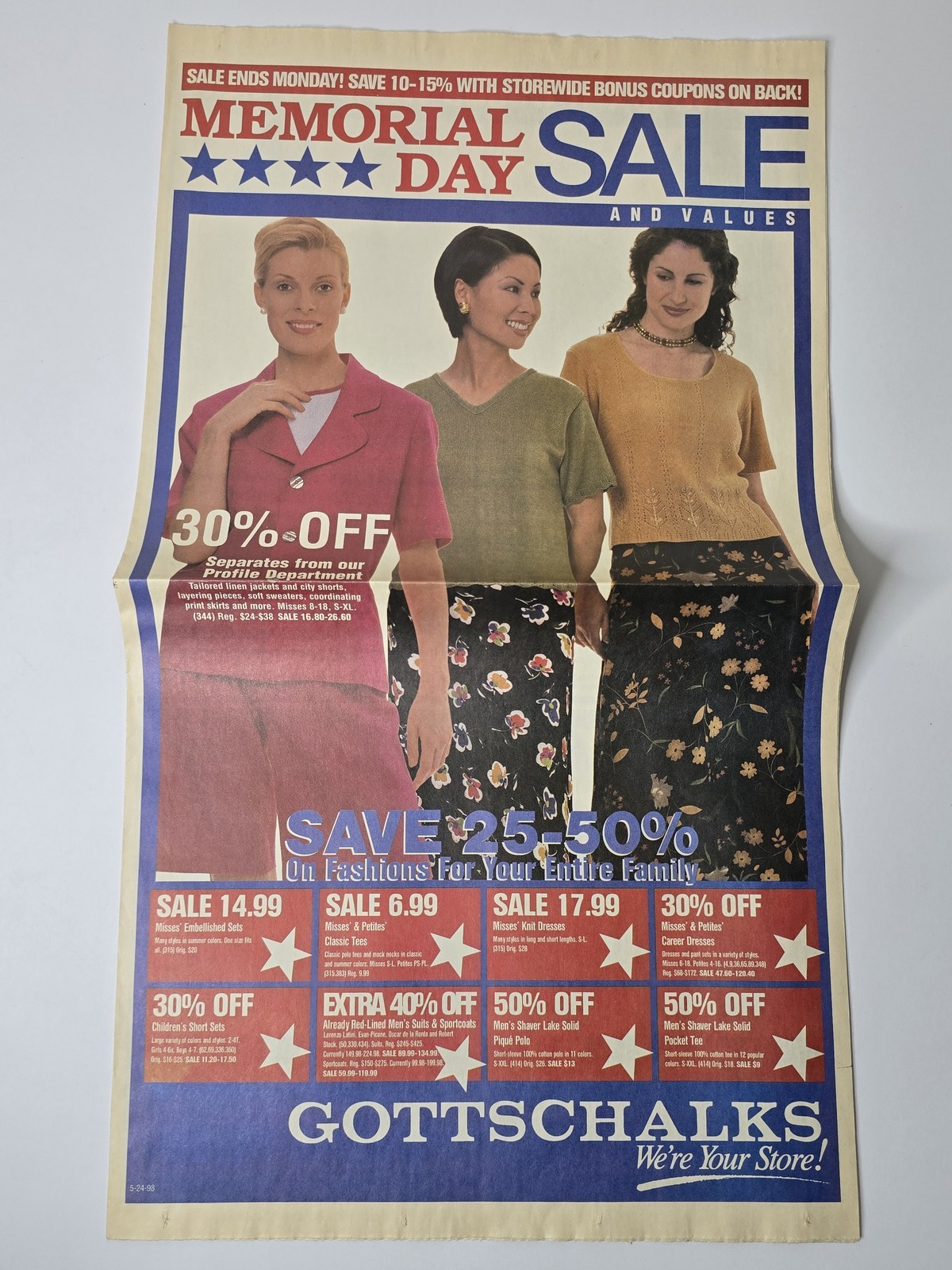 Gottschalks 1998 Memorial Day Foldout Samsonite Electronics Fashion Shoes Gottschalks 1998 Memorial Day Foldout Samsonite Electronics Fashion Shoes