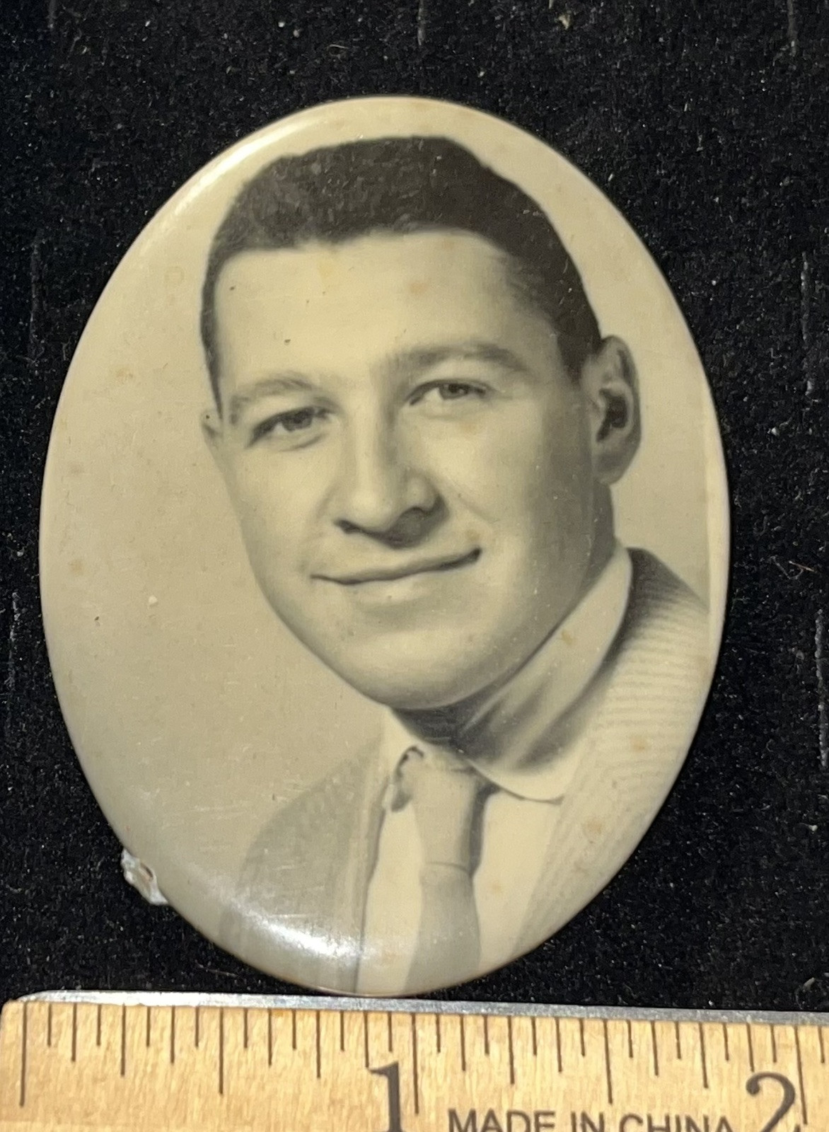 Vintage Celluloid Photograph Pocket Mirror Happy Man Vintage Celluloid Photograph Pocket Mirror Happy Man