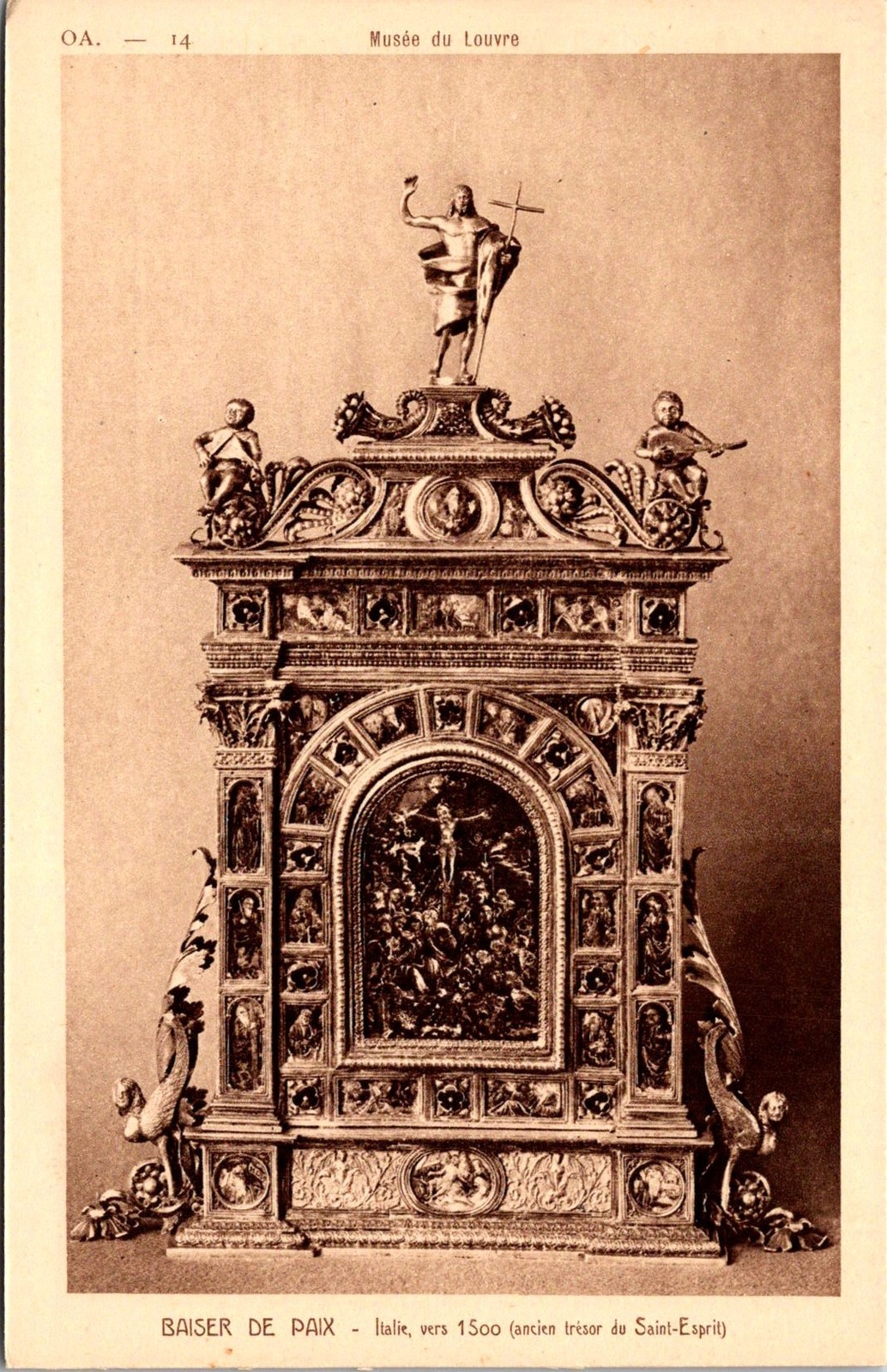 Musée du Louvre Baiser de Paix Italy Vintage Postcard 4P23-22 Musée du Louvre Baiser de Paix Italy Vintage Postcard 4P23-22