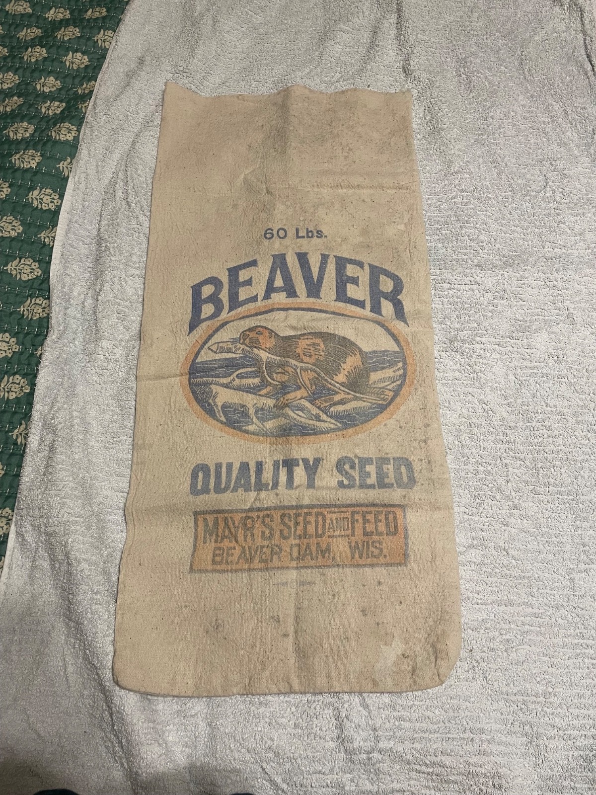VTG Beaver Quality Seed Mayr\'s Seed And Feed 60 Pounds Beaver DAM, WI (Read) VTG Beaver Quality Seed Mayr\'s Seed And Feed 60 Pounds Beaver DAM, WI (Read)