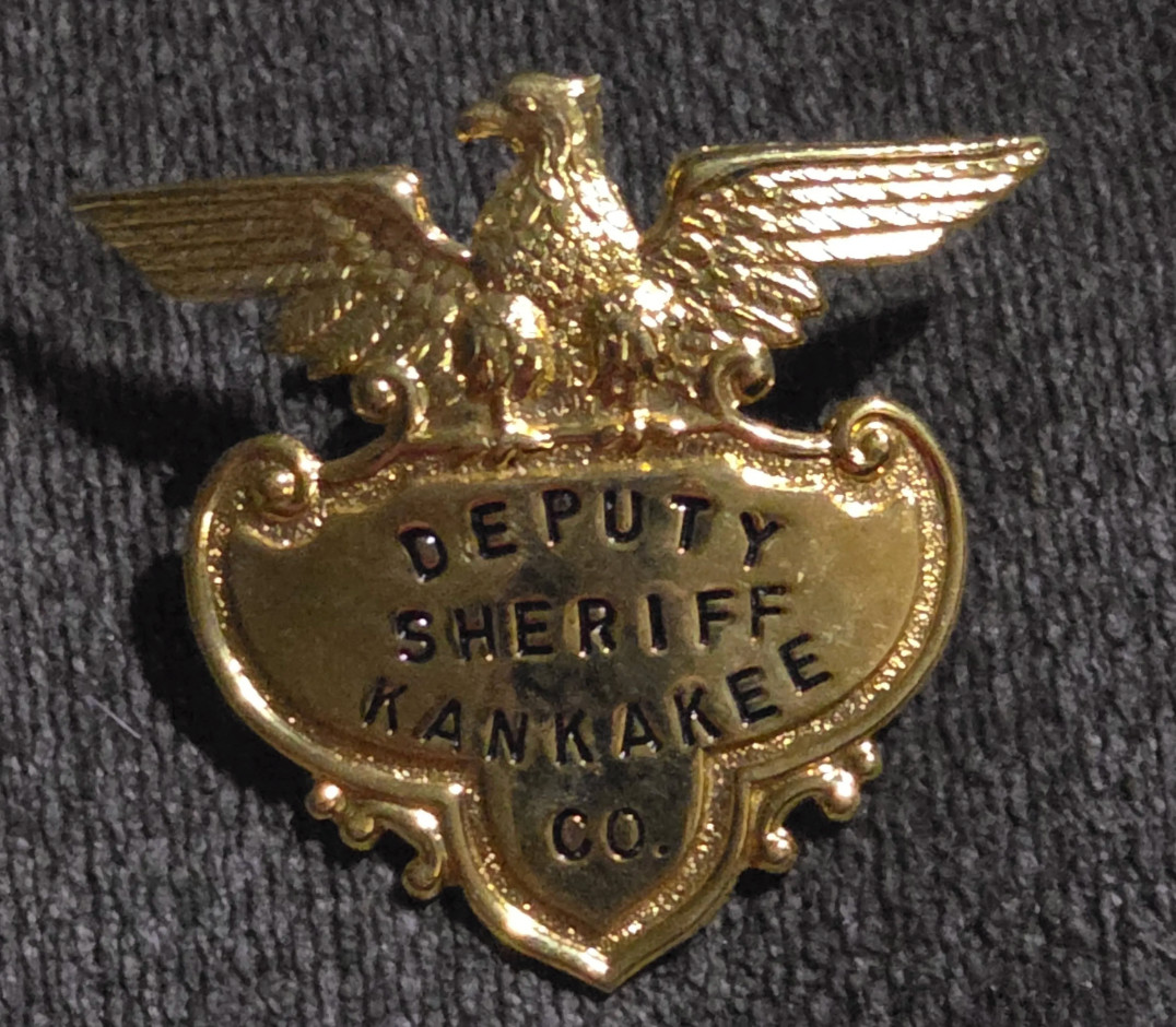 Obsolete Vintage Kankakee County Illinois Deputy Sheriff Badge - Screw Back Cap Obsolete Vintage Kankakee County Illinois Deputy Sheriff Badge - Screw Back Cap