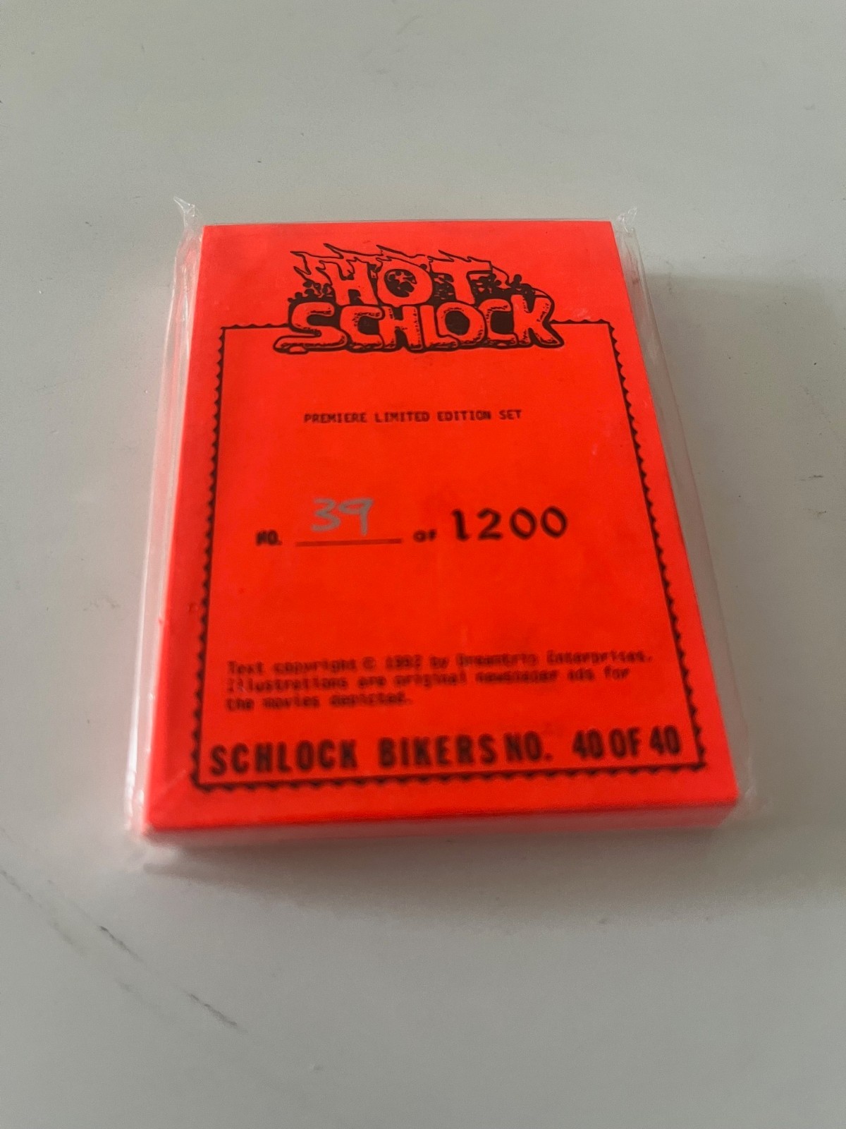 HOT SCHLOCK BIKERS 1992 LTD. EDITION SET OF 40 TRADING CARDS 39/1200 Cards HOT SCHLOCK BIKERS 1992 LTD. EDITION SET OF 40 TRADING CARDS 39/1200 Cards