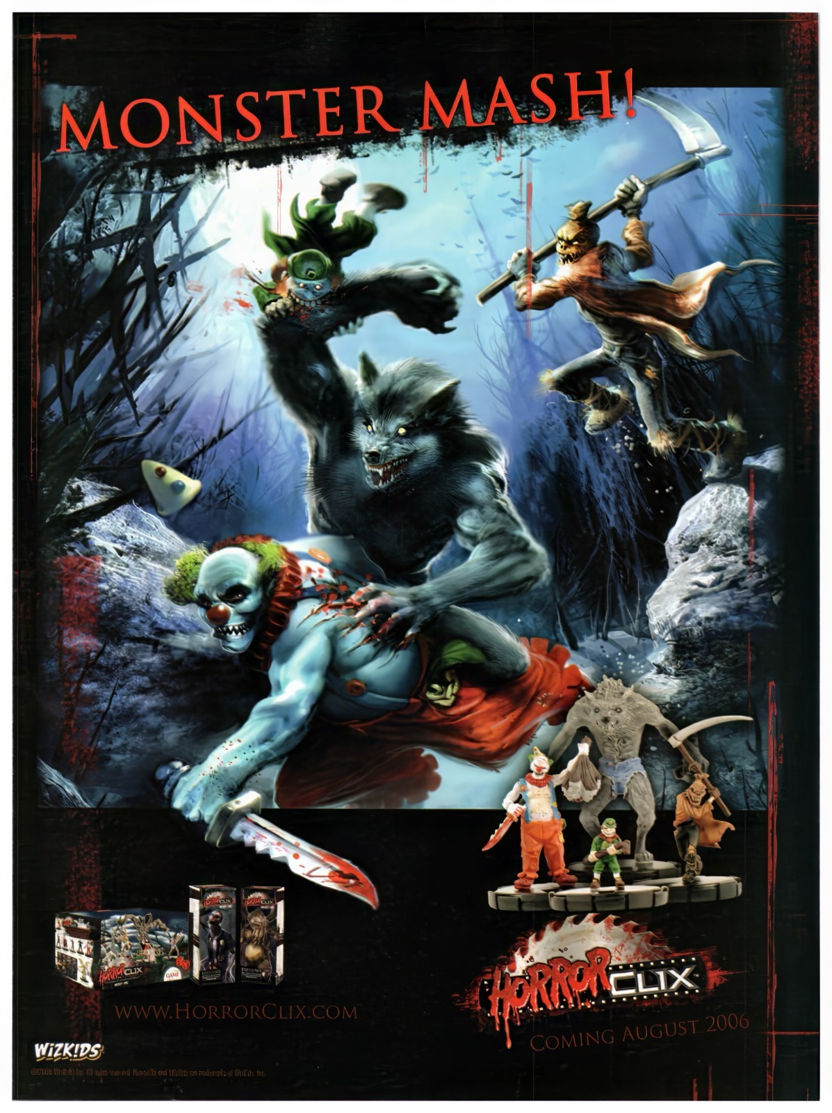 HorrorClix Miniatures Game - Vintage Original WizKids Print Ad - Promo Art 2006