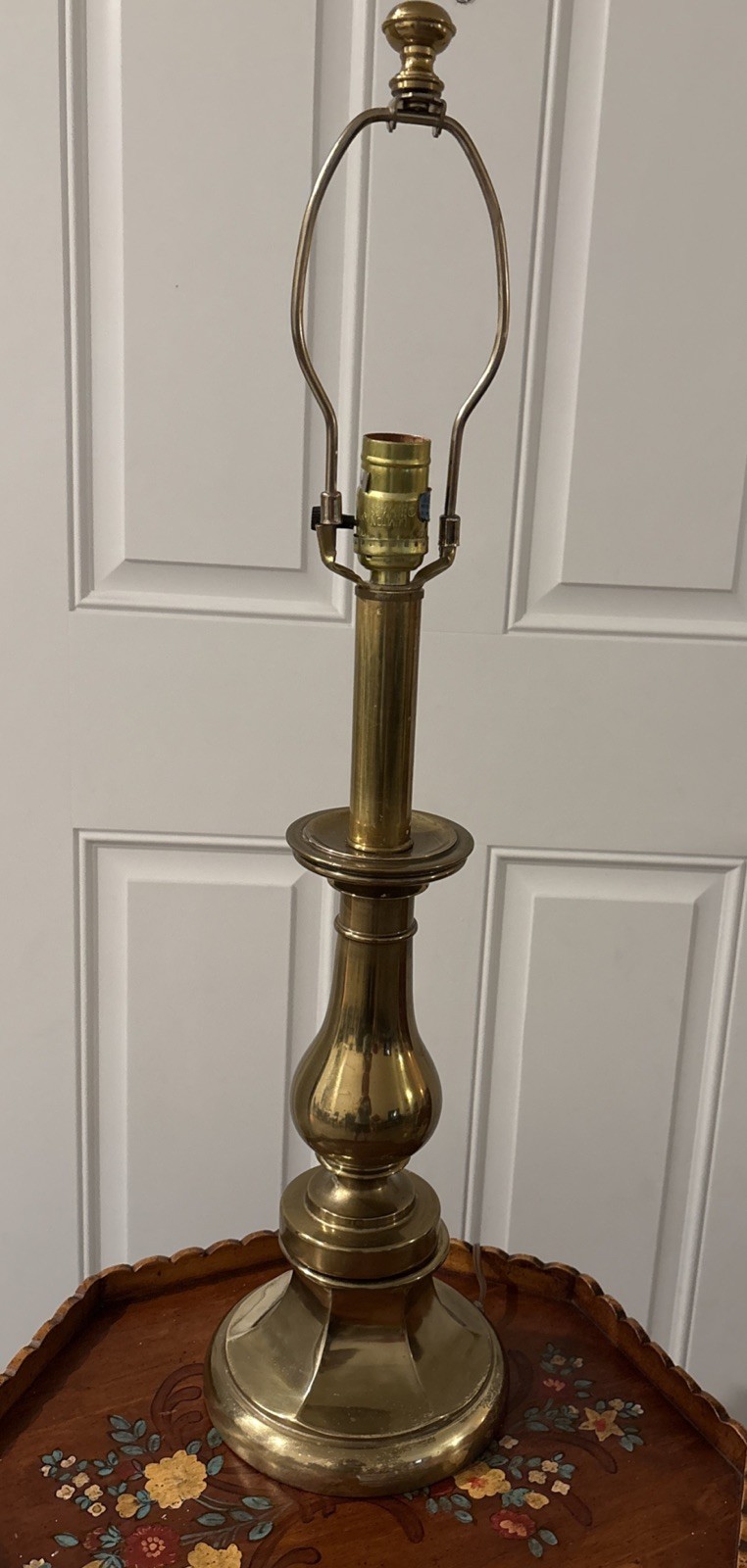 Vintage Stiffel Solid Brass Table Lamp Tiered  Column Mid-Century 28\