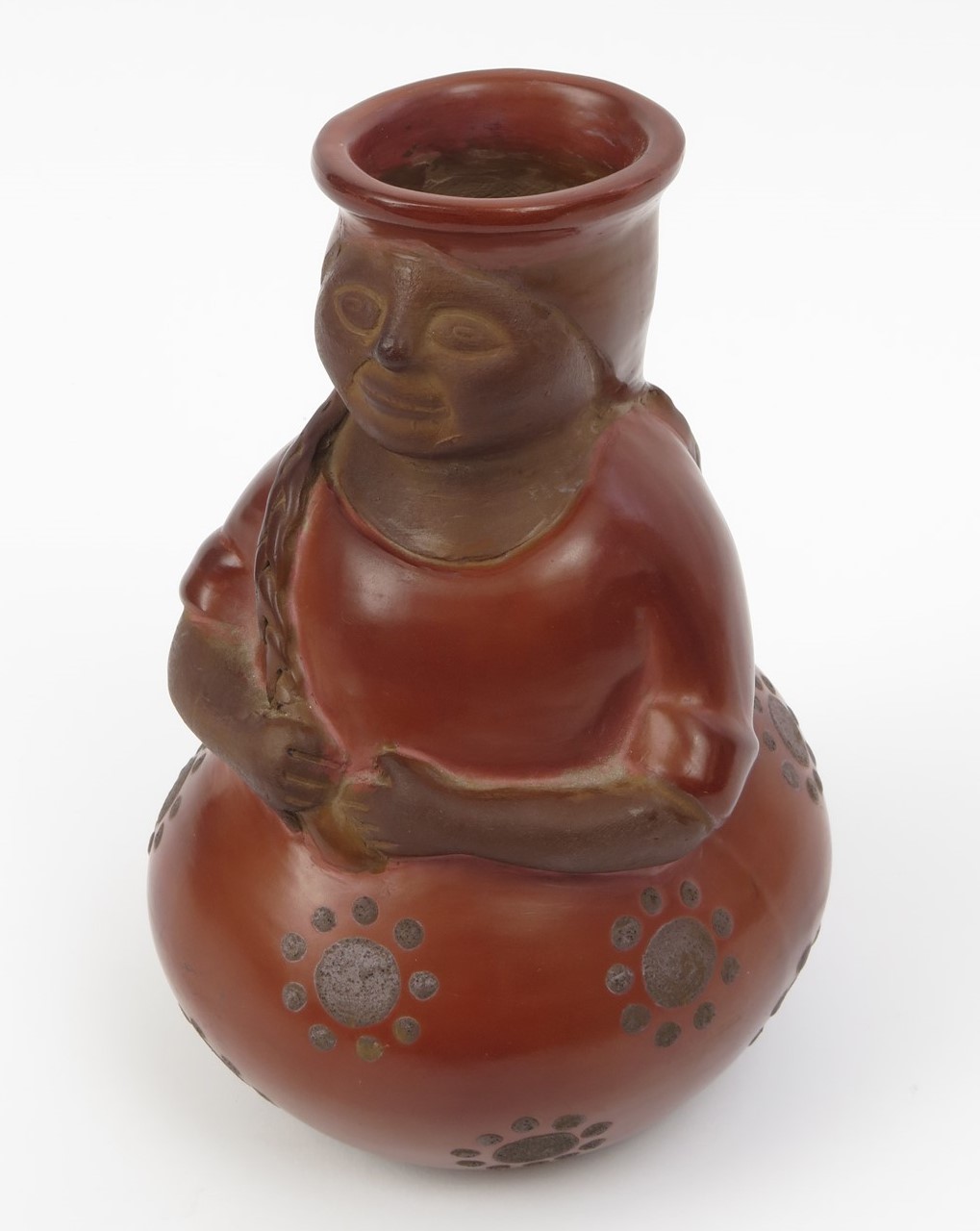 Original 2002 Jose Sosa of Peru Handmade Pottery Portrait Vase 8.75\