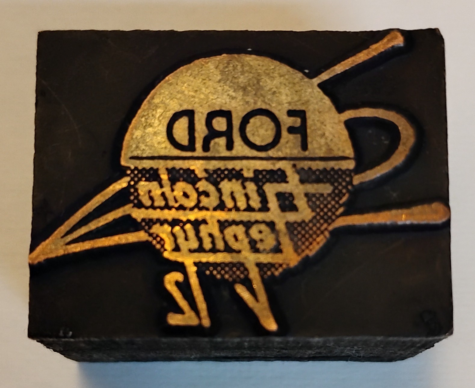 Vintage Ford Motor Company Miniature Letterpress Printing Block