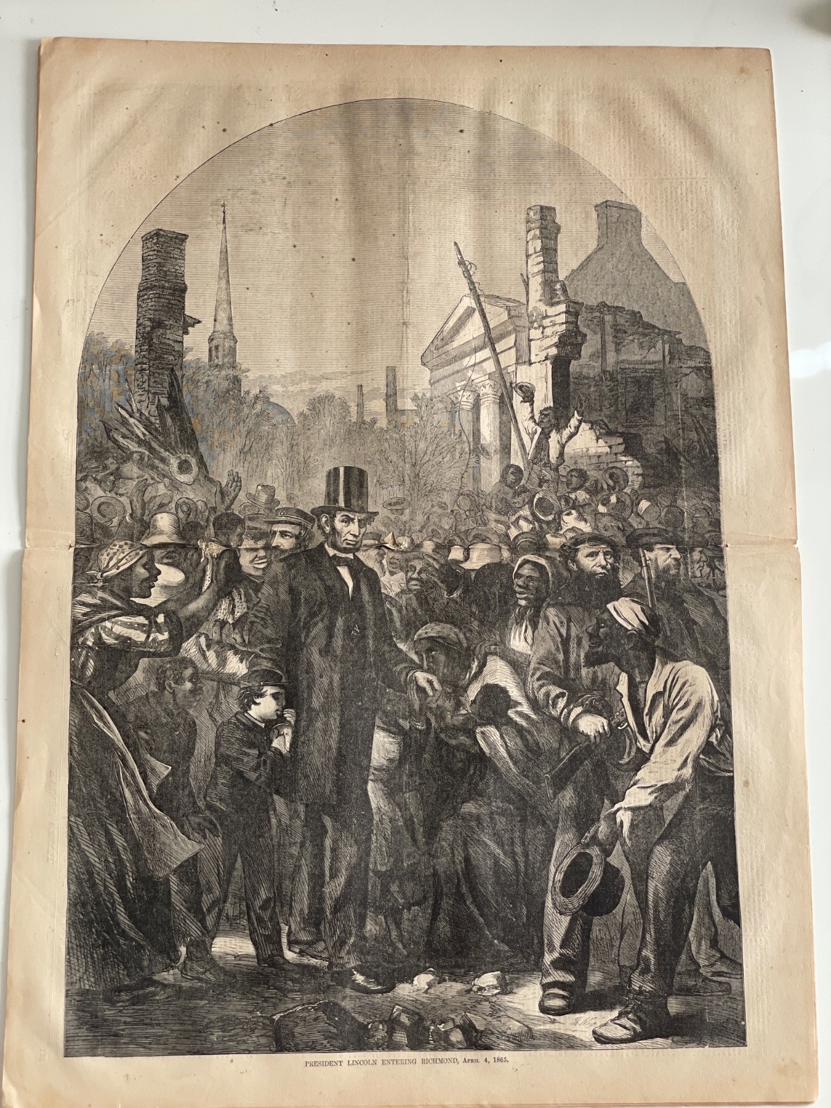 HARPER'S WEEKLY Feb 24, 1866 Lincoln Entering Richmond Civil War Civil Rights HARPER'S WEEKLY Feb 24, 1866 Lincoln Entering Richmond Civil War Civil Rights