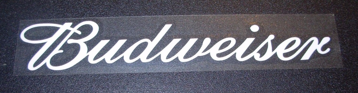 BUDWEISER White Banner Script Logo budweiser STICKER decal craft beer brewing J
