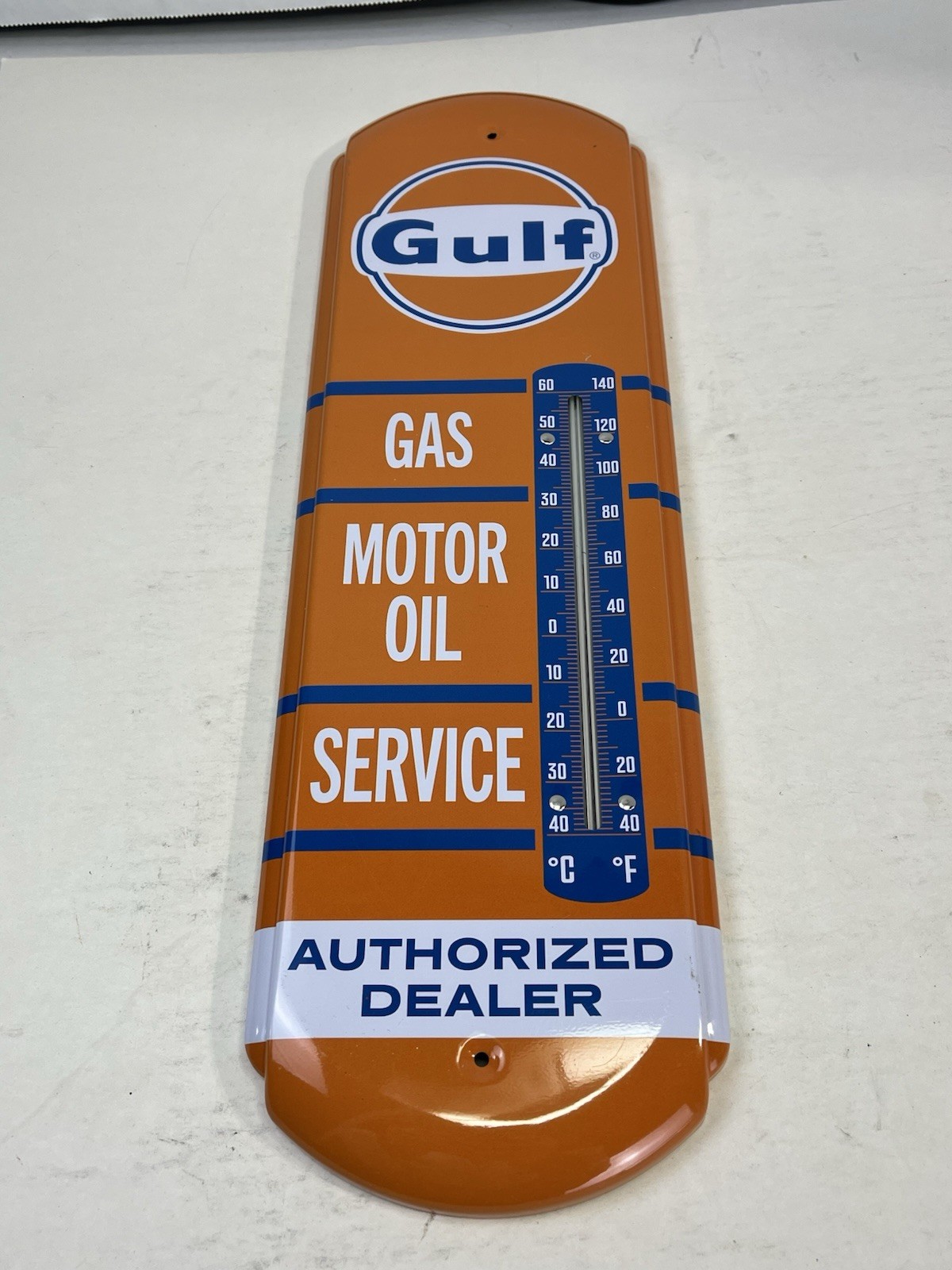 Gulf Motor Oil Advertising Metal Thermometer (Read Description) R19 Gulf Motor Oil Advertising Metal Thermometer (Read Description) R19