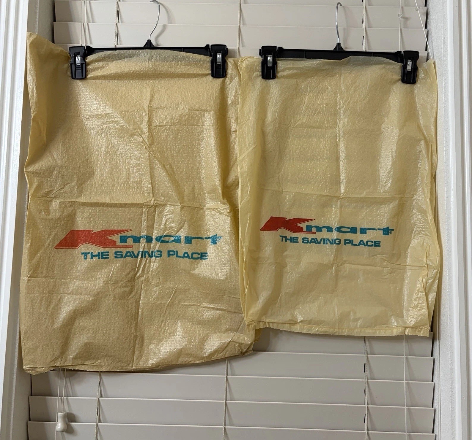 Vintage Kmart Plastic Shopping Bags Set of 2 The Saving Place Retro 1970s 1980s Vintage Kmart Plastic Shopping Bags Set of 2 The Saving Place Retro 1970s 1980s