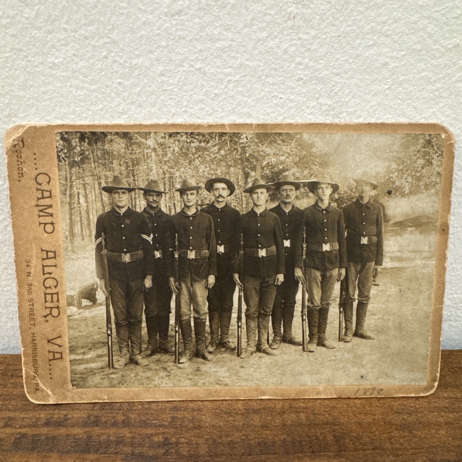 Antique 1898 Spanish American War Era US Soldiers Cabinet Card Photo Camp Alger Antique 1898 Spanish American War Era US Soldiers Cabinet Card Photo Camp Alger