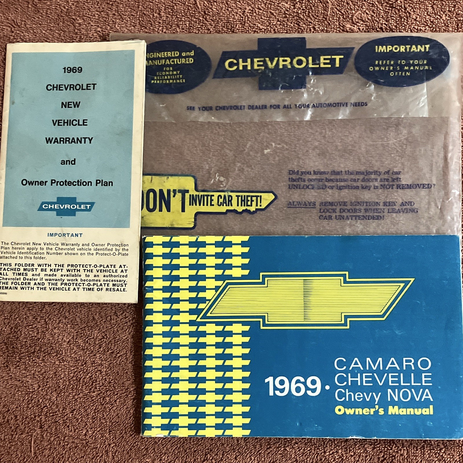 First Edition August 1968. Original 1969 Owners Manual and Warranty. Rare Item First Edition August 1968. Original 1969 Owners Manual and Warranty. Rare Item