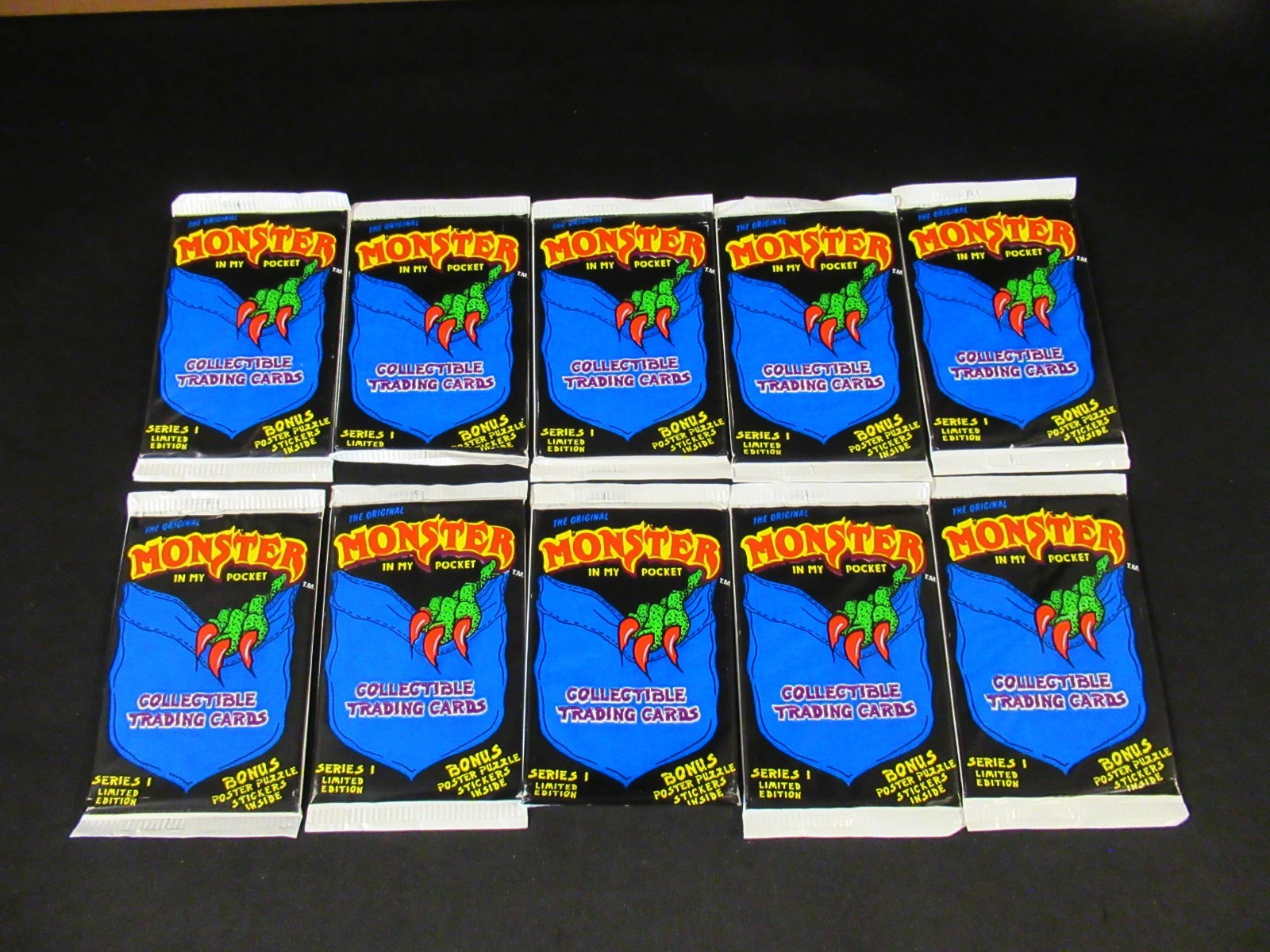 Lot of (10) Monster In My Pocket Series 1 - 1991 Factory Sealed Packs