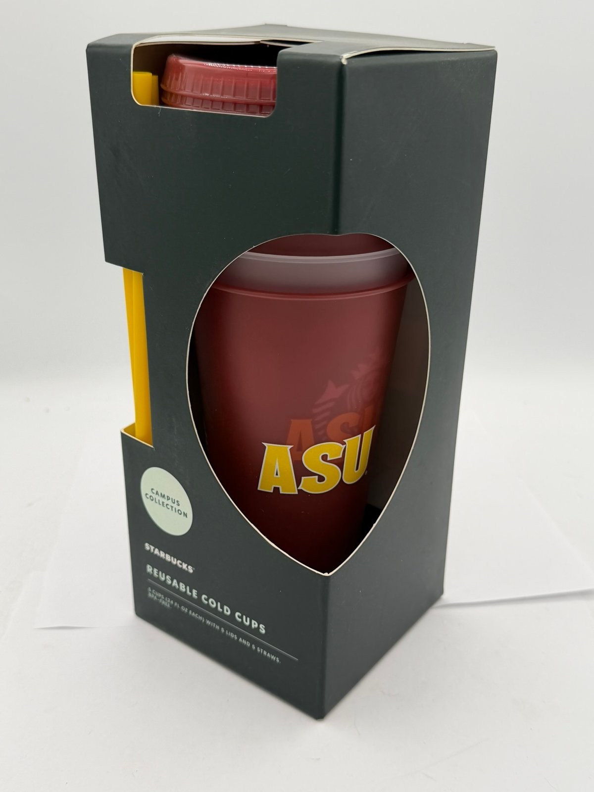 Starbucks ASU Campus Collection Reusable Cold Cups 4 Pack NIB Starbucks ASU Campus Collection Reusable Cold Cups 4 Pack NIB