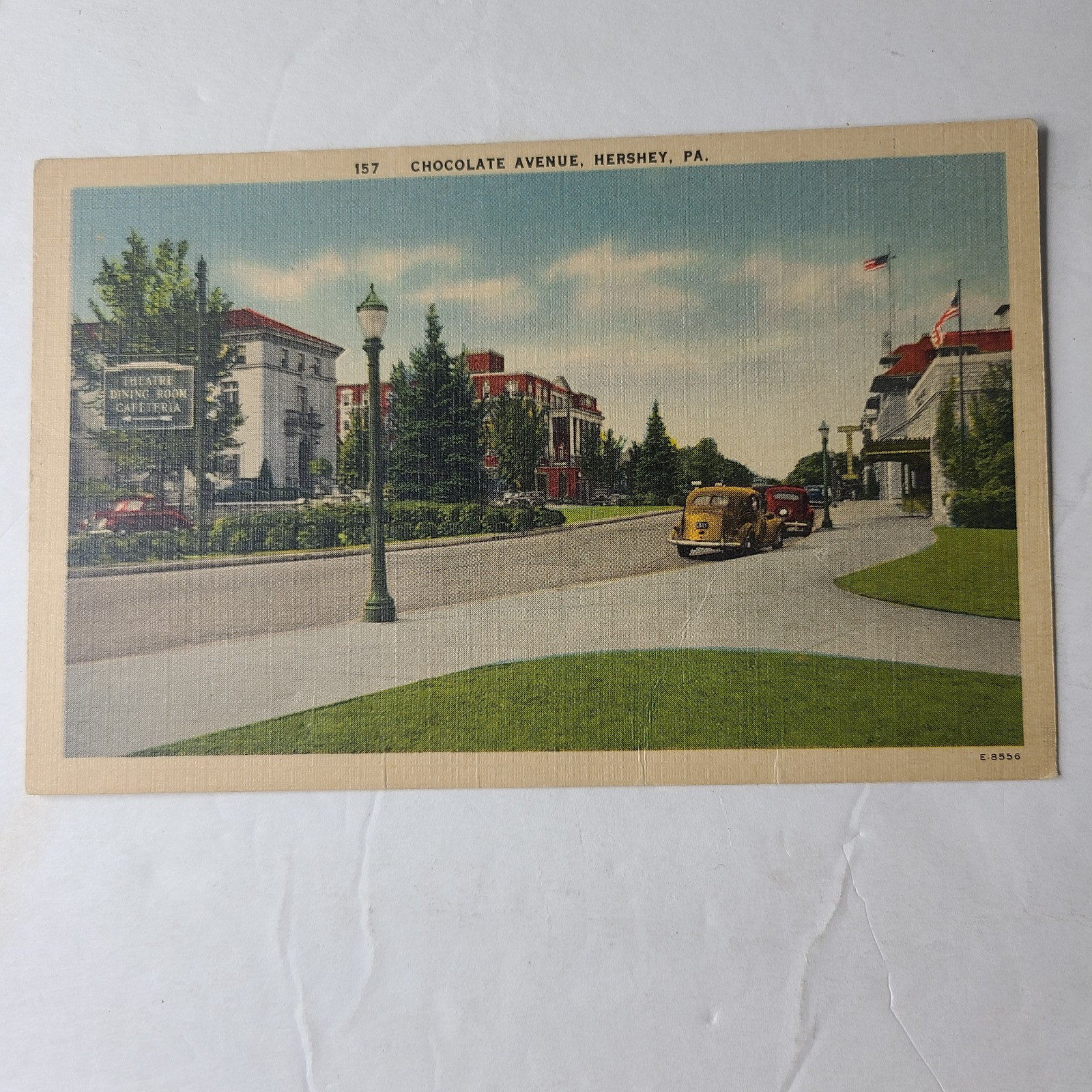Postcard Chocolate Avenue Hershey PA Antique Cars Unposted