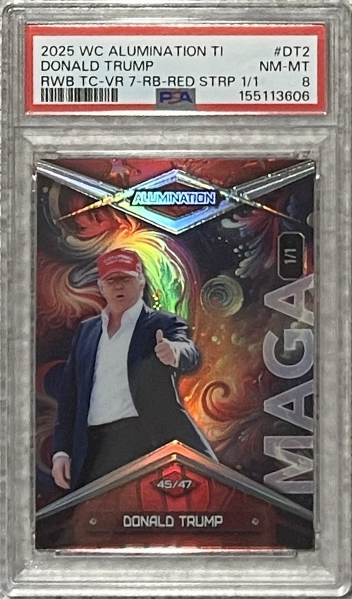 2025 WILD CARD ALUMINATION DONALD TRUMP INAUGURATION 1/1~PSA 8~BRAND NEW SLAB 2025 WILD CARD ALUMINATION DONALD TRUMP INAUGURATION 1/1~PSA 8~BRAND NEW SLAB