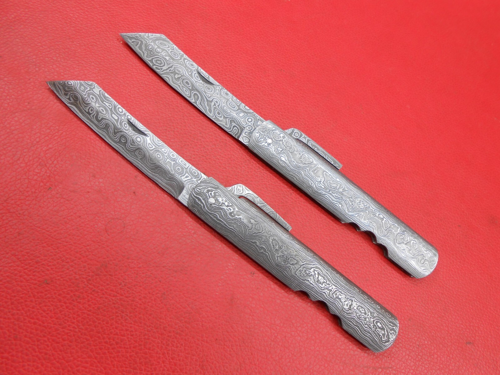 Custom Handmade Full Damascus Japanese Hogonokani Friction Folder Knife 2Pcs F20