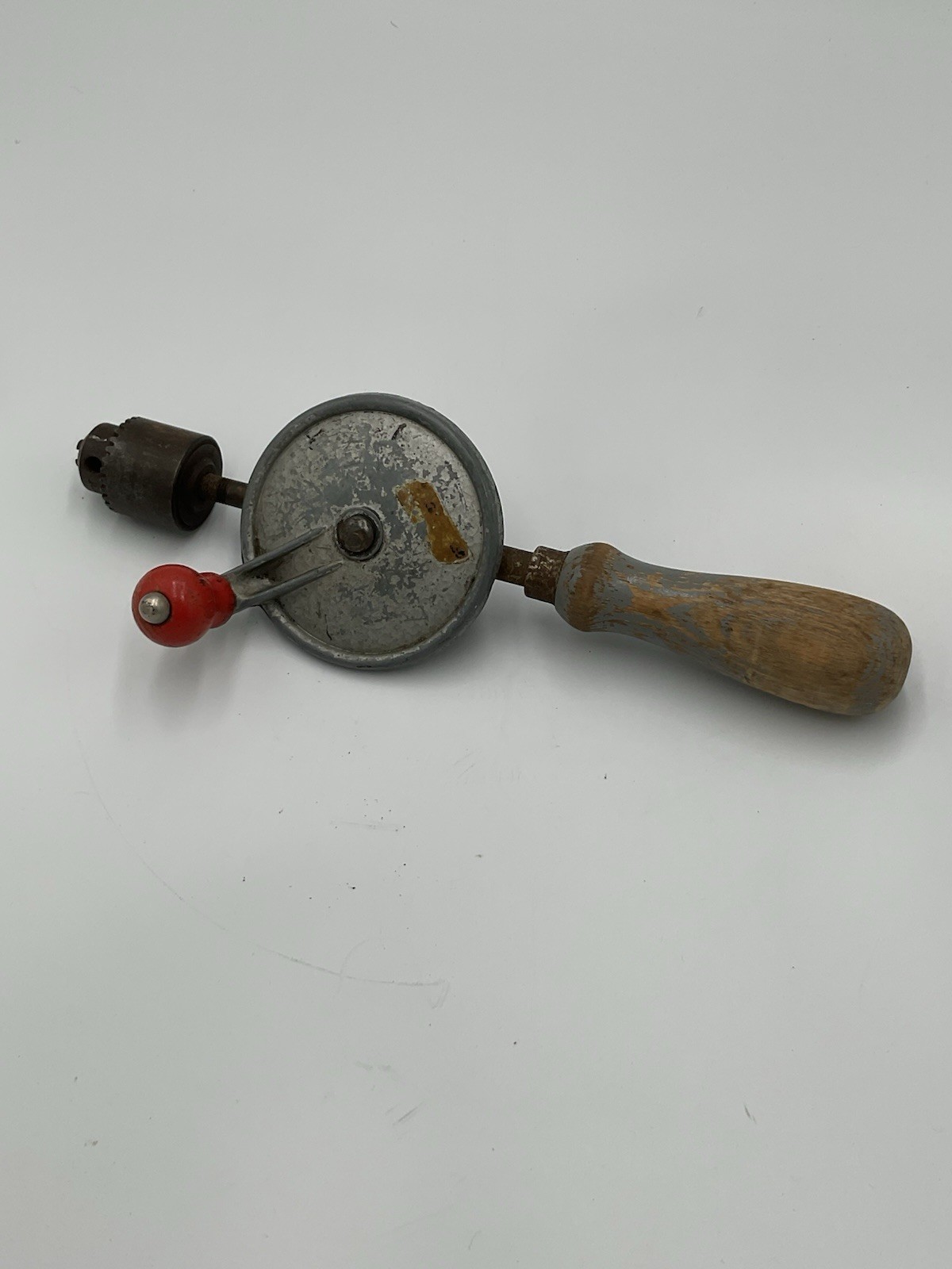 Vintage Hand Crank Egg Beater Drill, Jacob’s Chuck Wood Handle Antique Tool Vintage Hand Crank Egg Beater Drill, Jacob’s Chuck Wood Handle Antique Tool