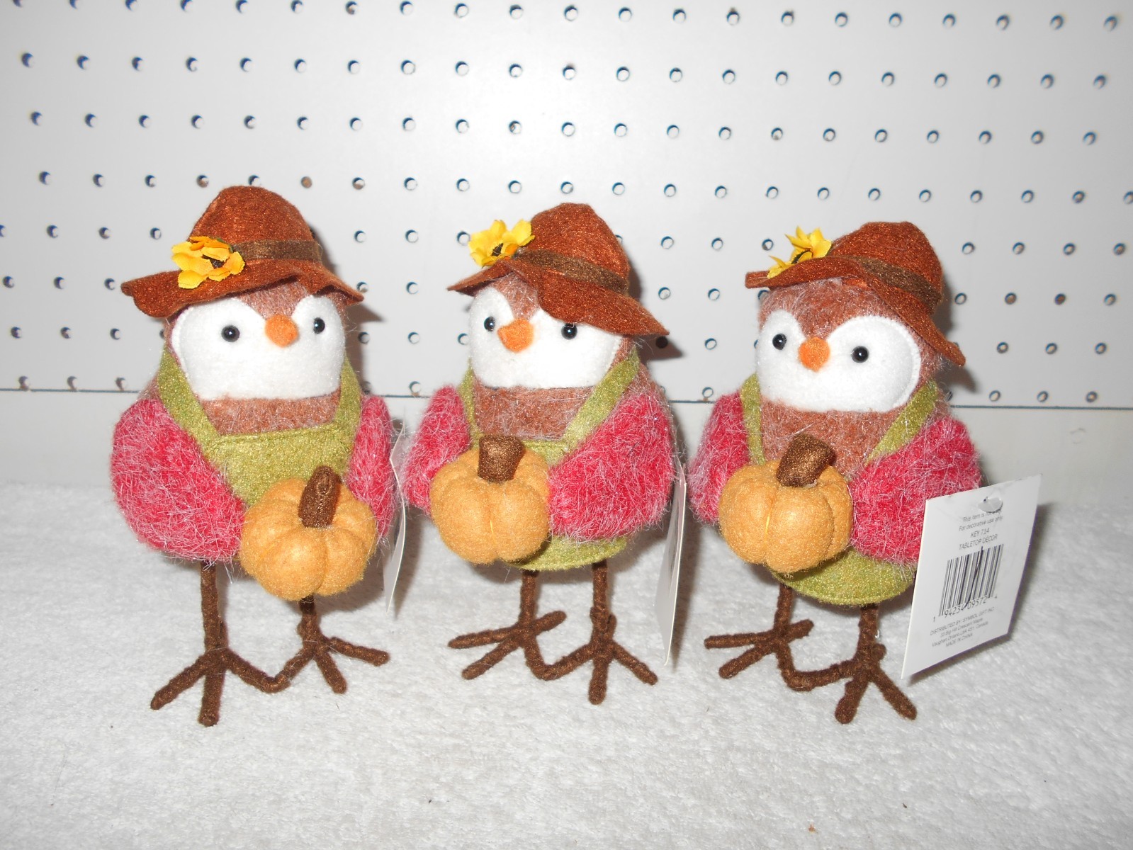 3 NEW W/TAGS 2021 TARGET HARVEST FEATHERLY FRIENDS GRADEY BIRD HOLDING PUMPKIN