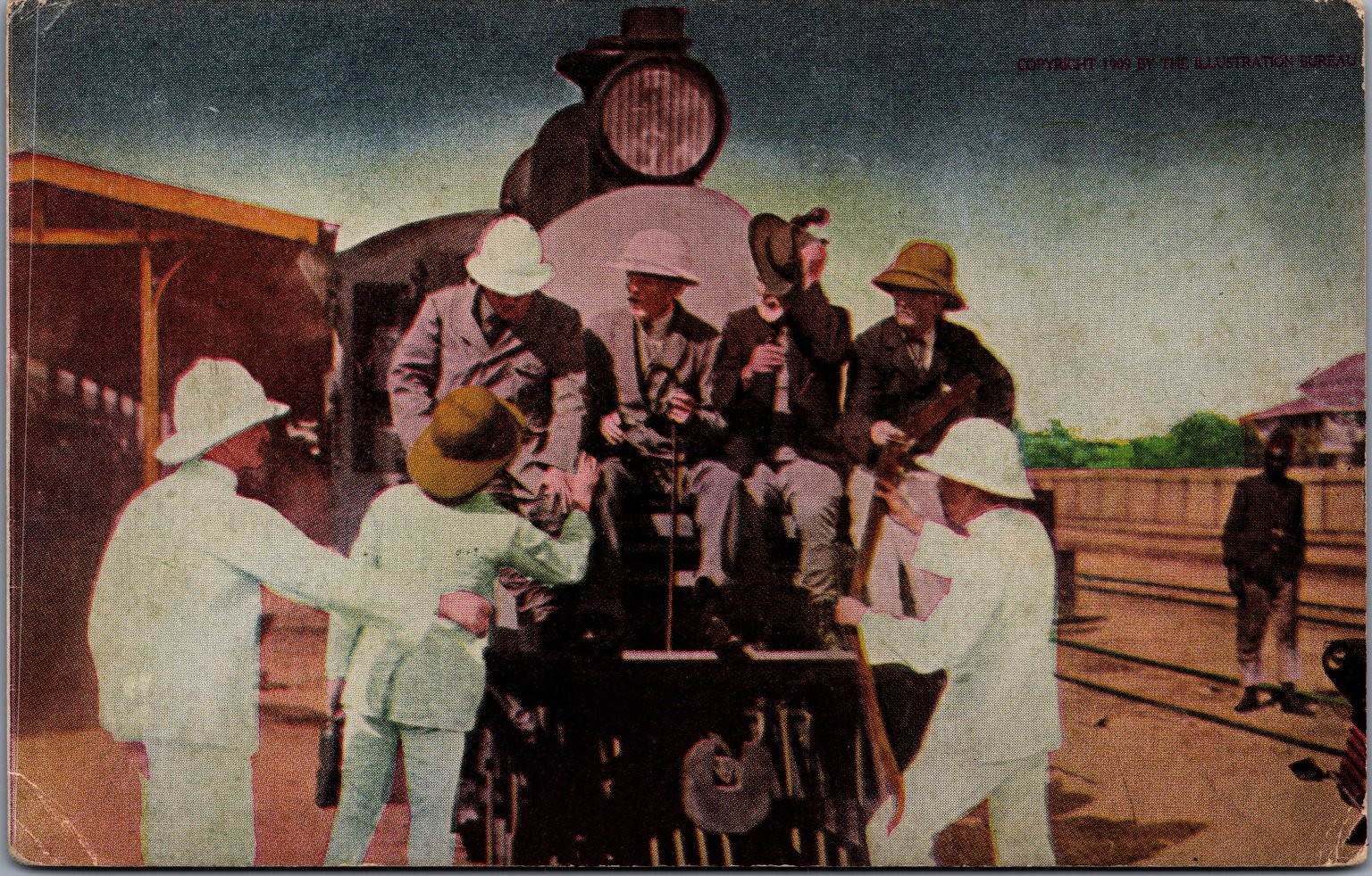 1909 Theodore Roosevelt African Safari Train Mombasa Nairobi Postcard 1909 Theodore Roosevelt African Safari Train Mombasa Nairobi Postcard