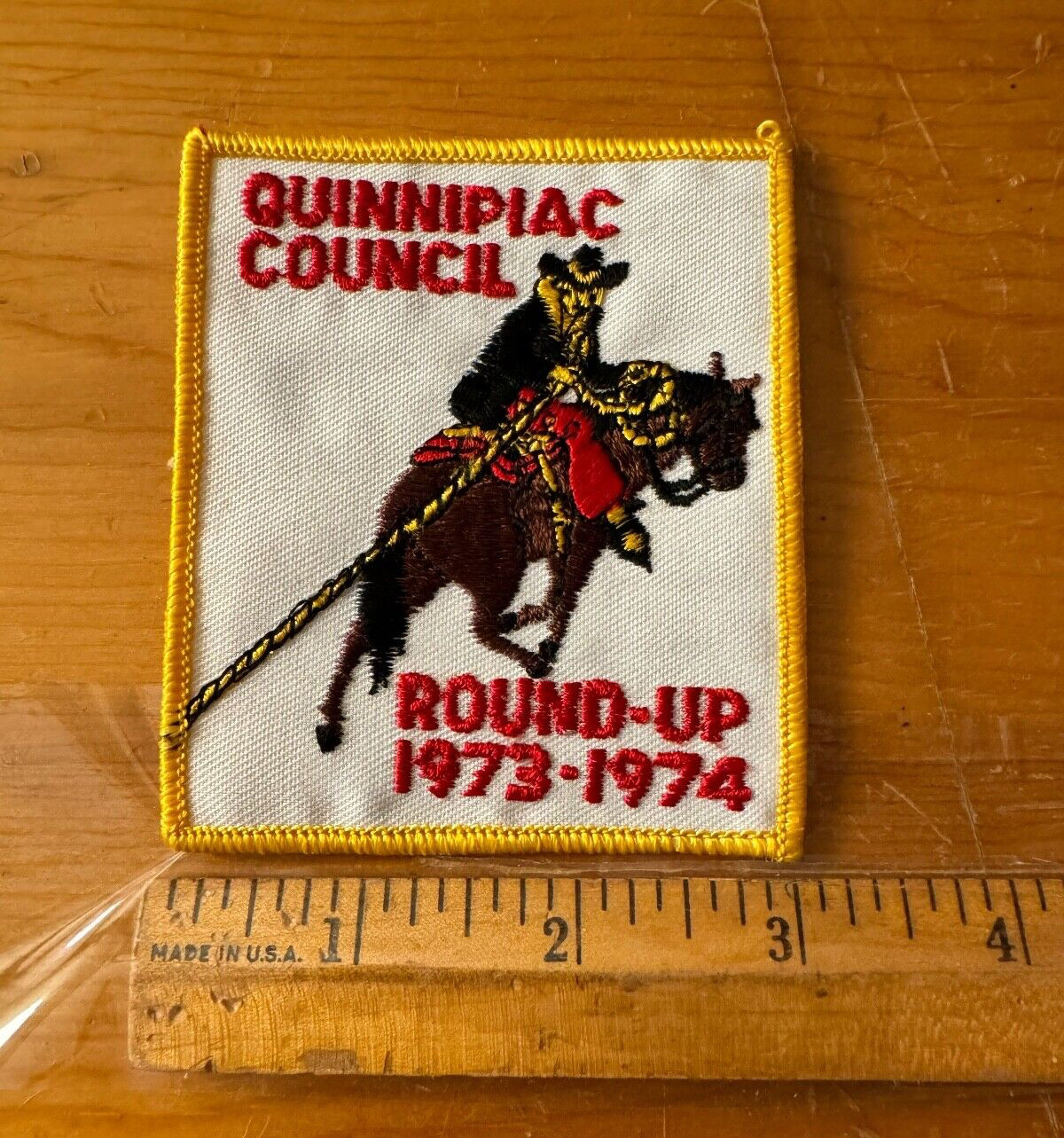 Vtg 1973-74 QUINNIPIAC COUNCIL ROUND-UP BSA Boy Scouts Patch Vtg 1973-74 QUINNIPIAC COUNCIL ROUND-UP BSA Boy Scouts Patch